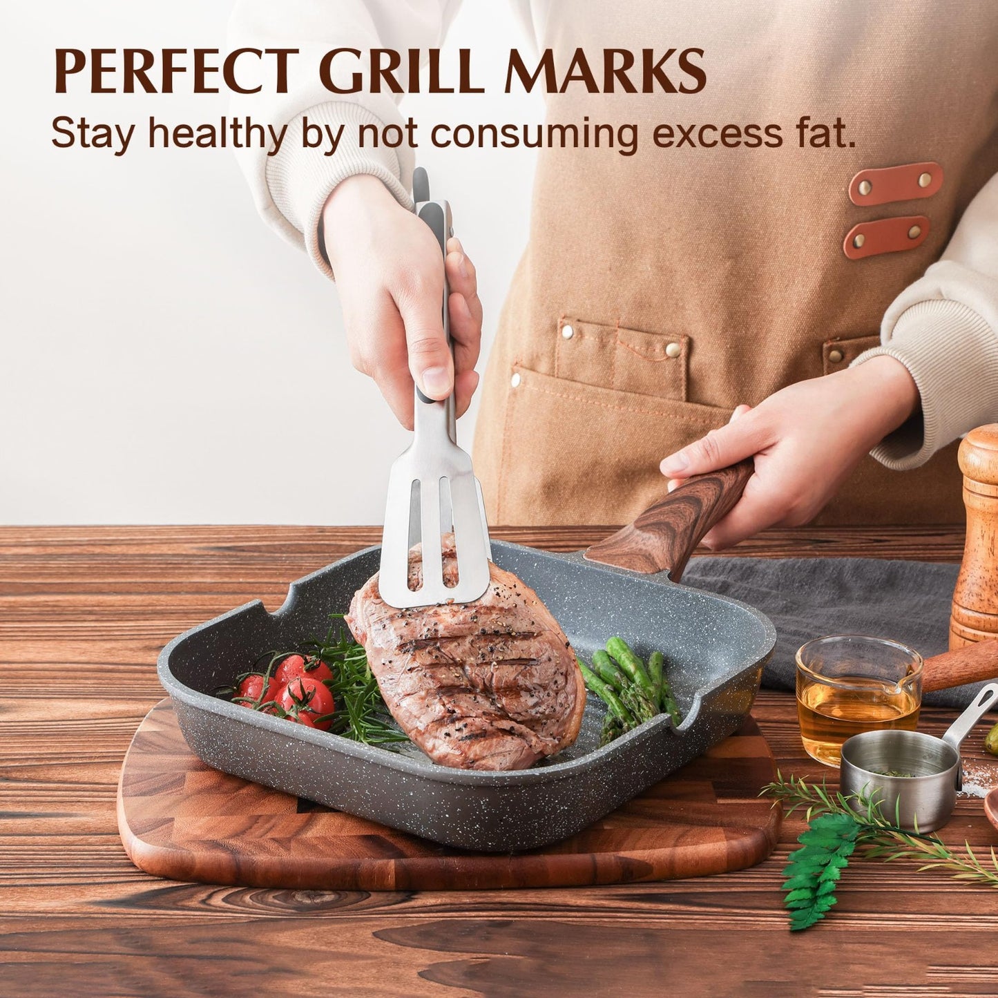 12-Inch Nonstick Grill Pan - Versatile Indoor/Outdoor Griddle with Pour Spouts2