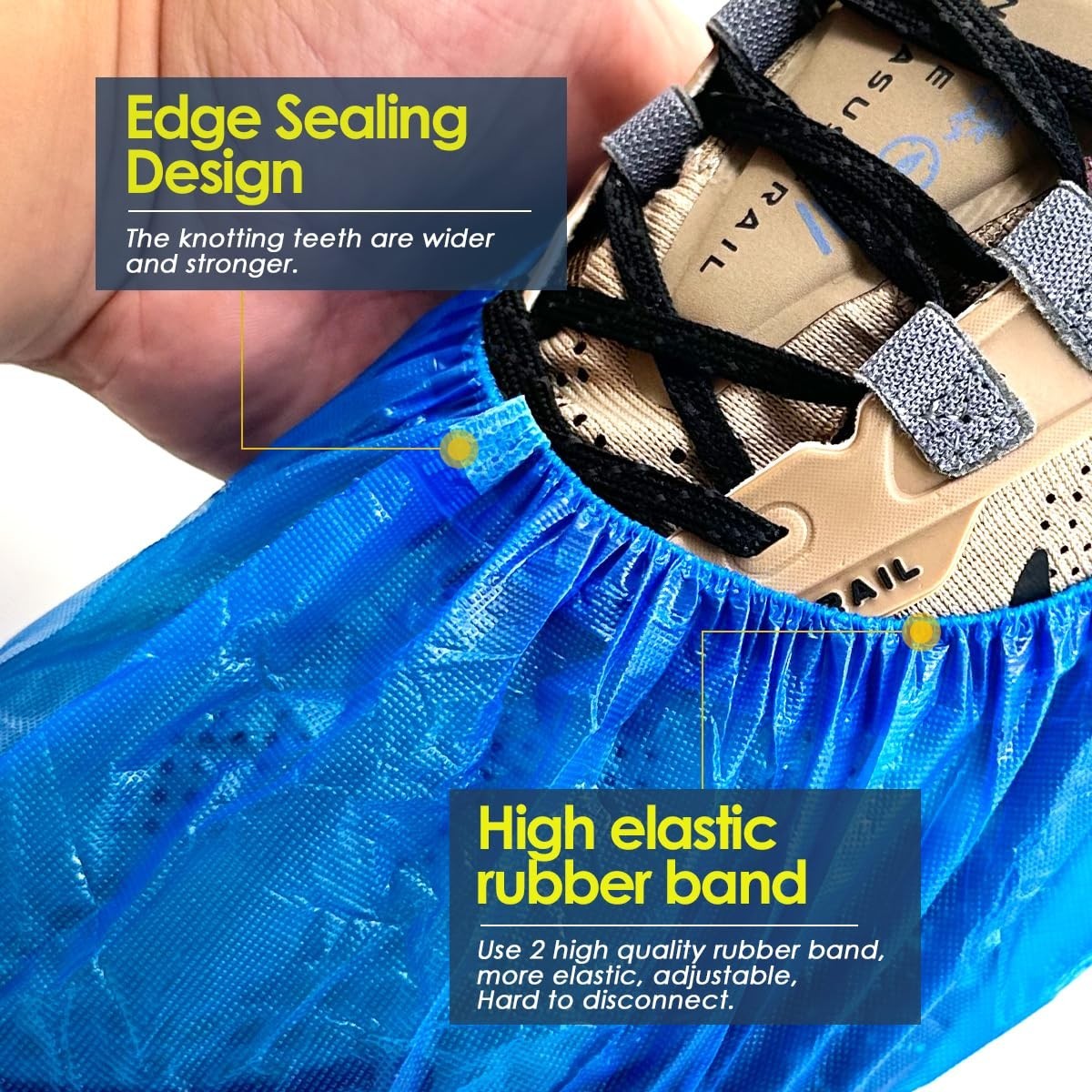 Disposable Shoe Covers   200 Pack Non Slip Booties for Guests & Repairs, Fits US4