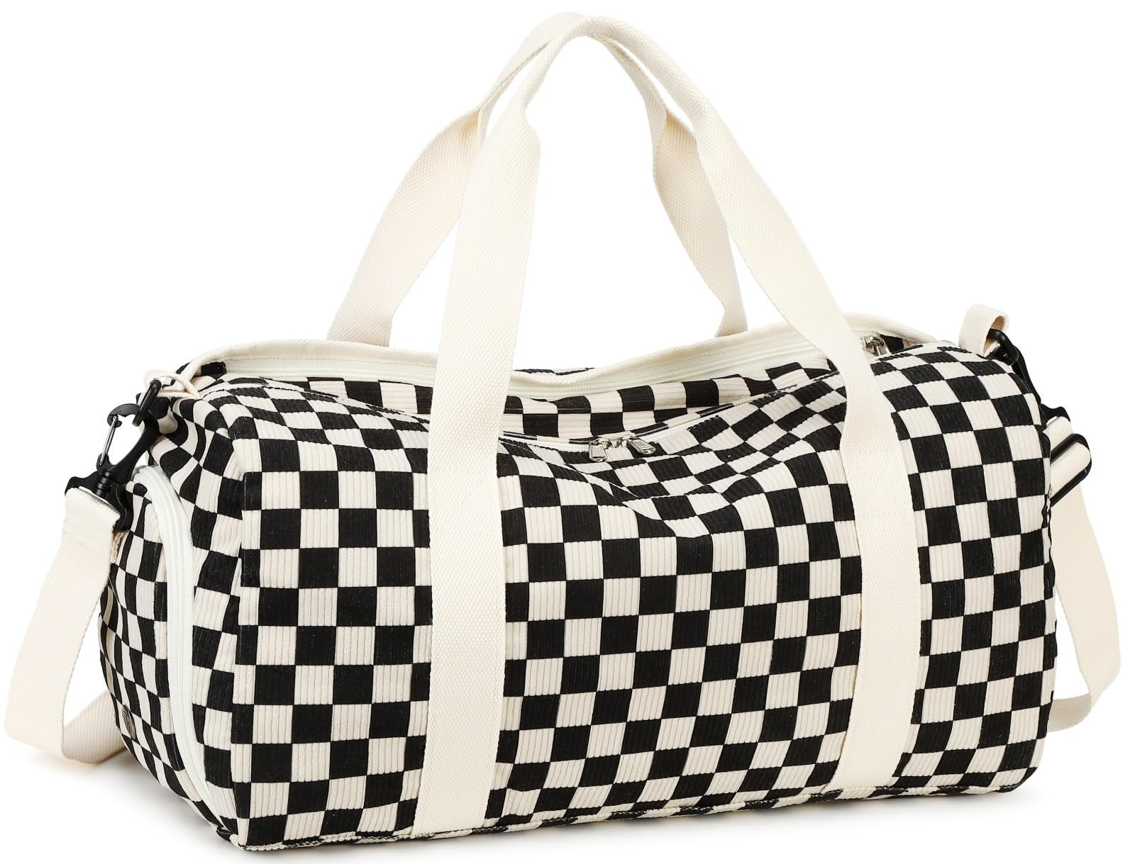 Cute Gym Duffle Bag for Girls - Waterproof Sports Overnight Bag with Shoe Compar1