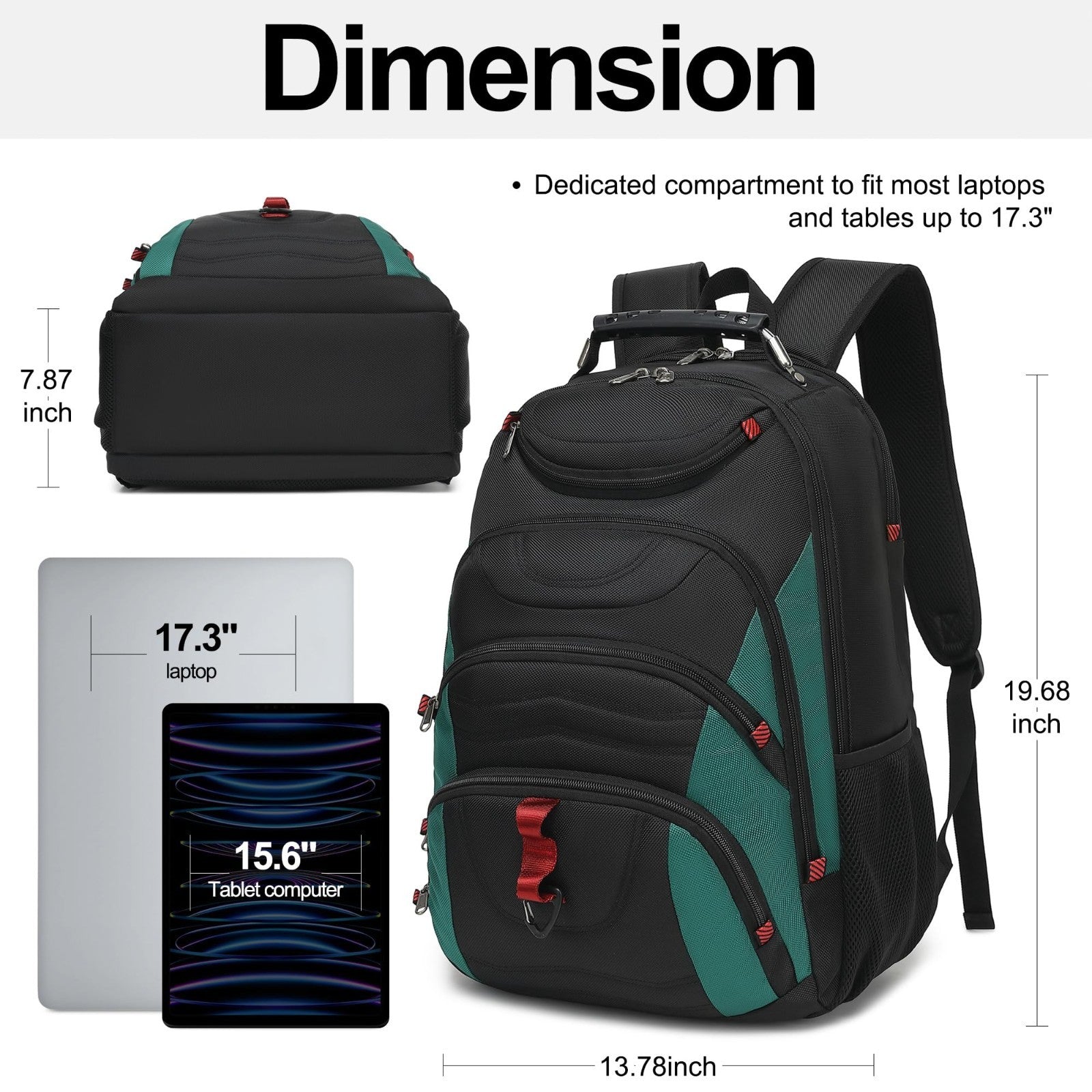 17.3" Laptop Backpack, Waterproof Travel Bag with USB Port, Anti Theft Work Book2