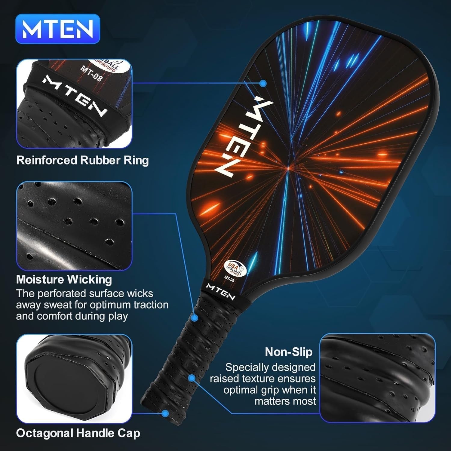 Pickleball Paddle Set of 2/4/1 - USAPA Approved Fiberglass Rackets, Lightweight3