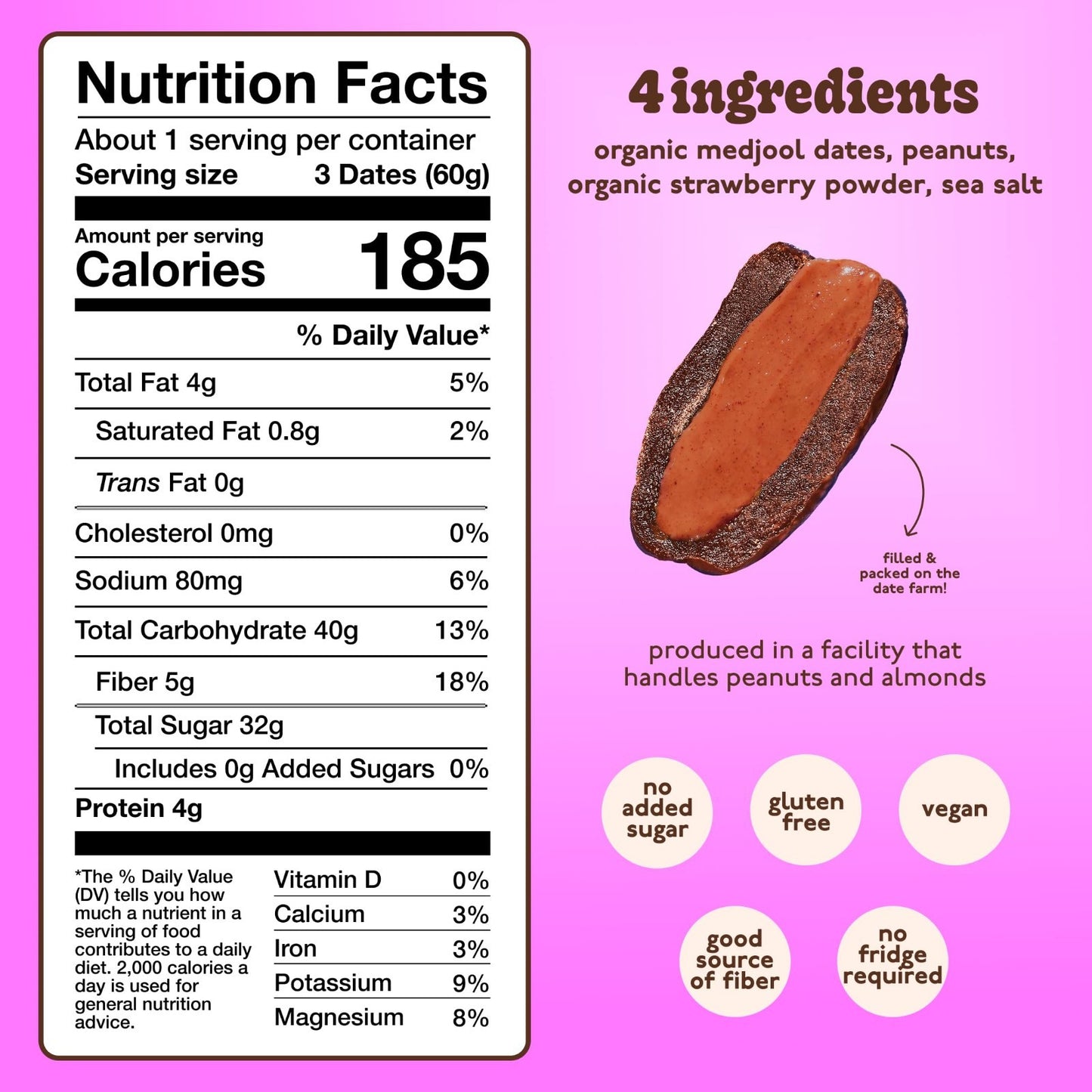 Organic Peanut Butter & Jelly Stuffed Medjool Dates - No Sugar Added, Vegan Snac2