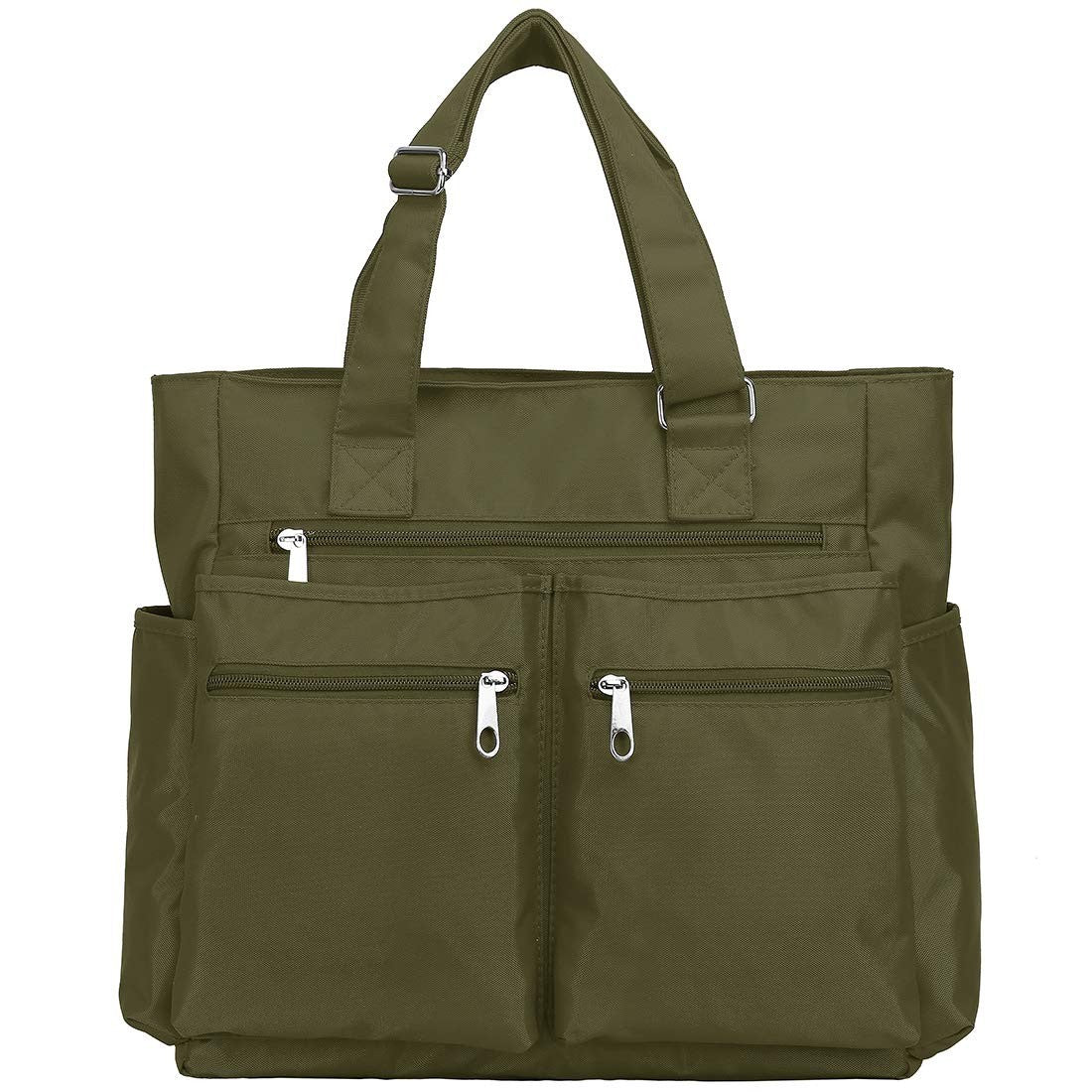 Waterproof Canvas Tote Bag - Multi Pocket Shoulder Bag for Work, School, Travel1