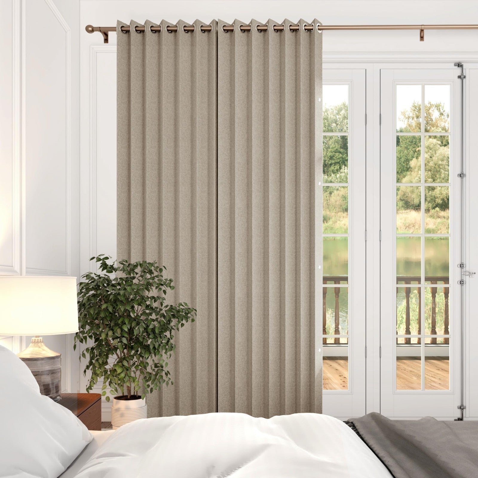 Full Blackout Pleated Curtains with Magnetic Closure, Thermal Insulated Drape, 11