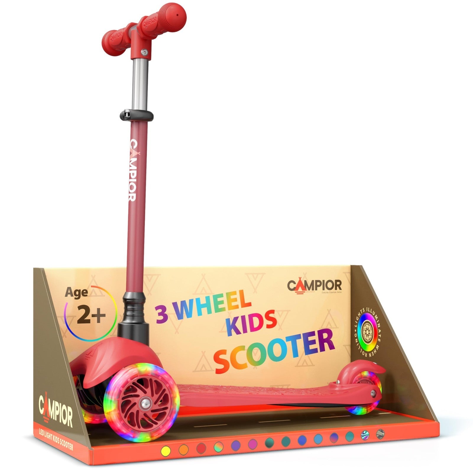 Mini 3-Wheel Kids Scooter - Lean-to-Steer, LED Light Wheels, Adjustable Handleba1
