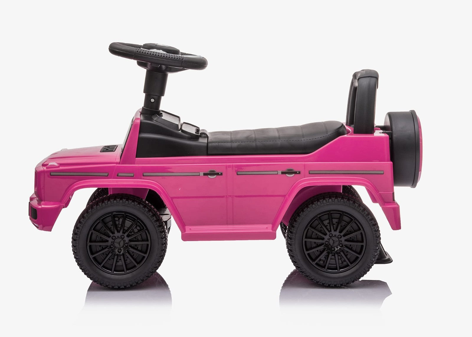 Kids Ride-On Car Stroller, Mercedes G-Wagon Push Car with Lights & Music, Pink,2