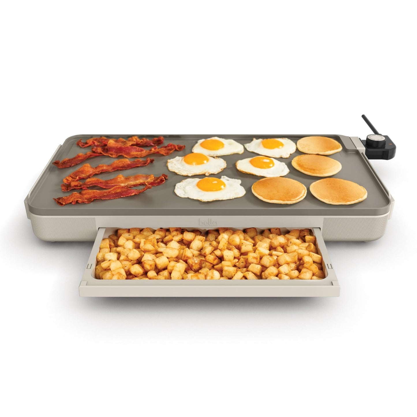 Electric Griddle 12" x 22" with Warming Tray, Nonstick Coating, Removable Probe,1