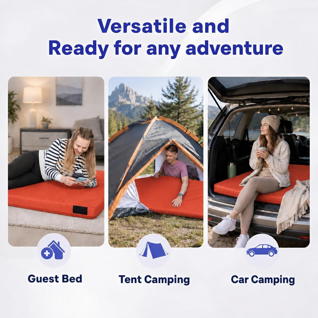 Memory Foam Camping Mattress Pad   Portable Roll Up Sleeping Mat for Adults   Ce4