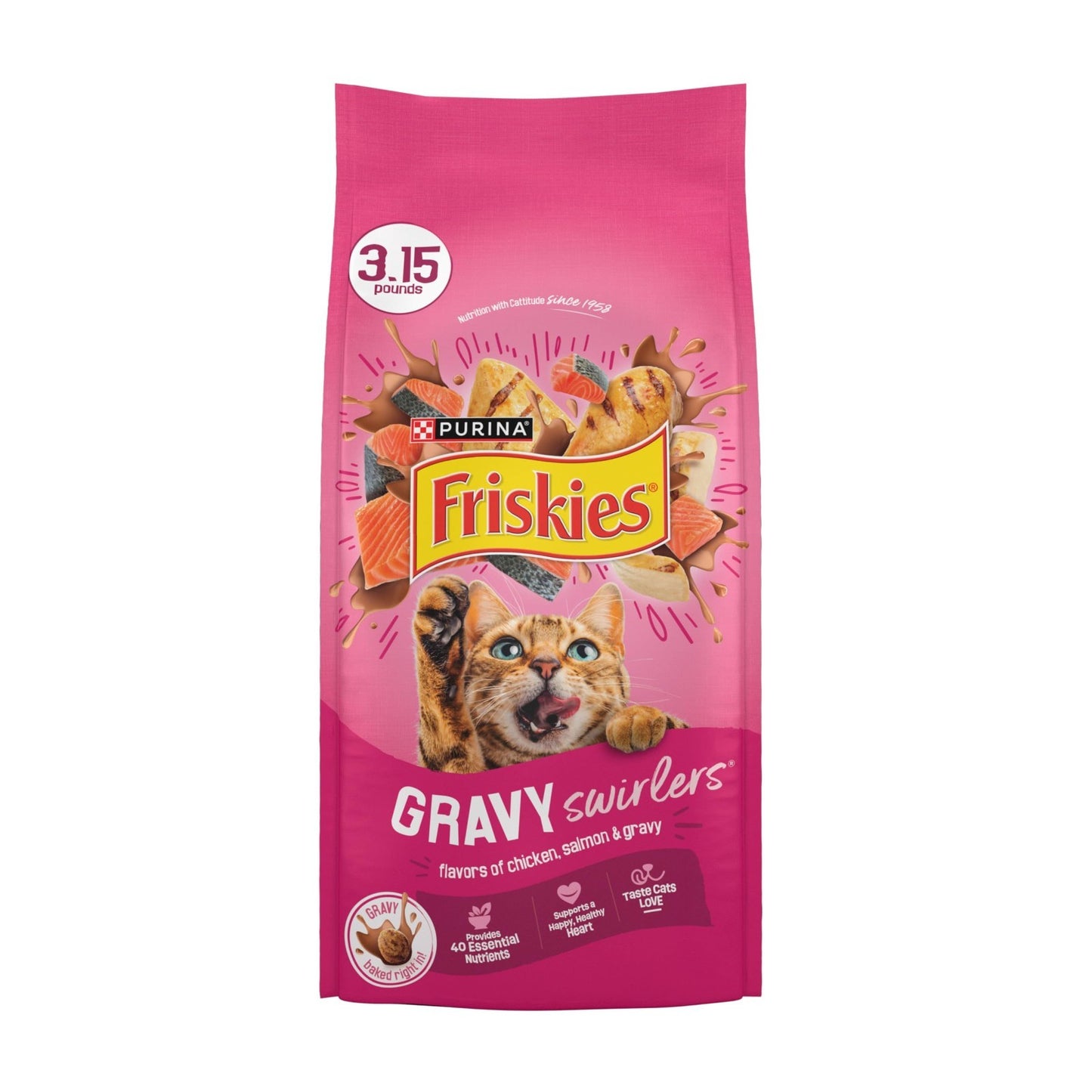 Savory Gravy Swirlers Dry Cat Food with Chicken & Salmon   3.15 lb Bag1