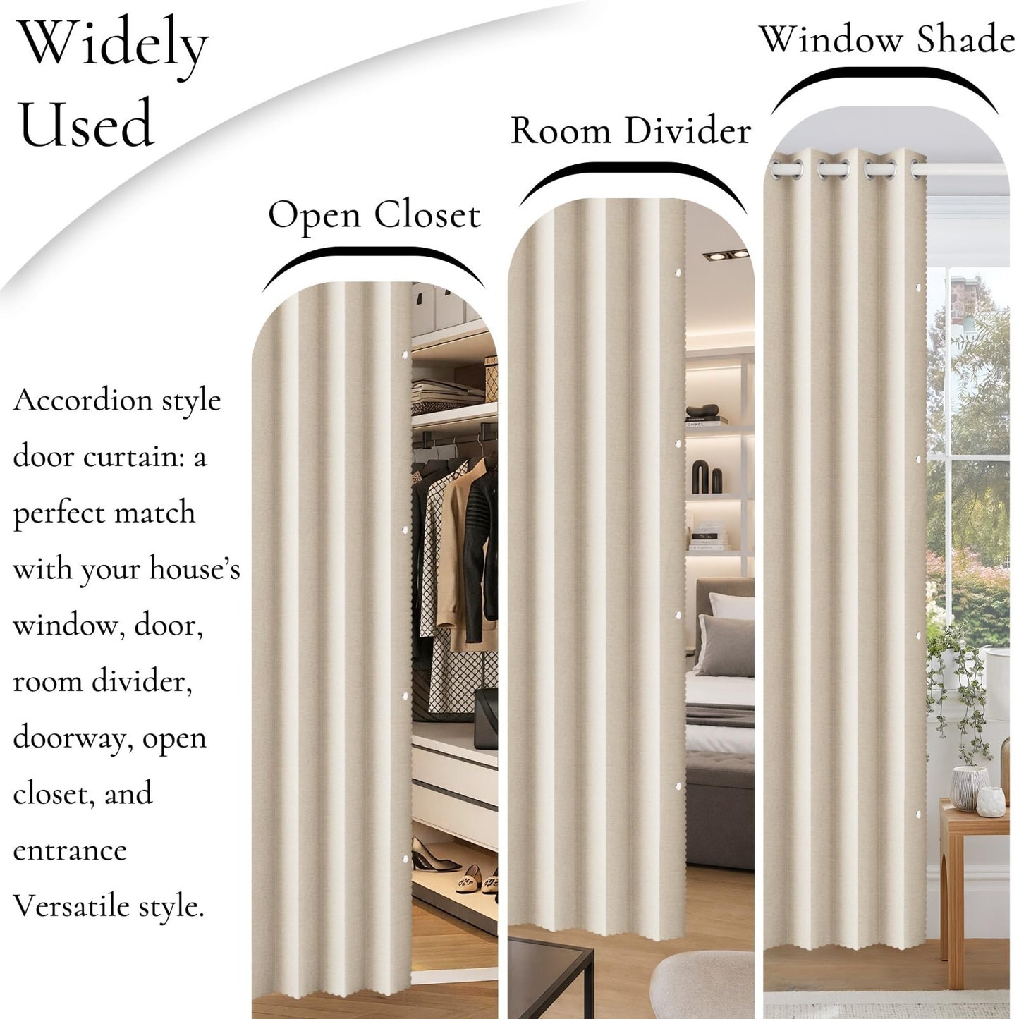 Thermal Insulated Blackout Pleated Curtains with Magnetic Closure, 1 Panel 45x729