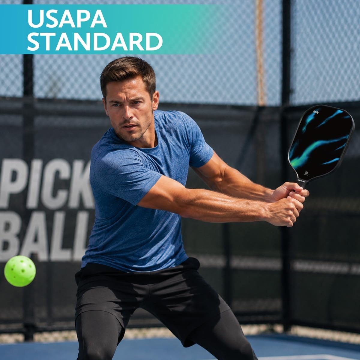 Pickleball Paddle Set of 2/4 - USAPA Approved Graphite/Fiberglass Rackets, 4 Bal7
