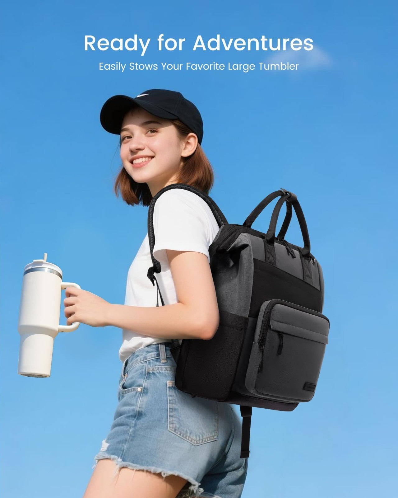 Stylish 15.6" Laptop Backpack for Women   Water Resistant Travel Bag, Large Capa4