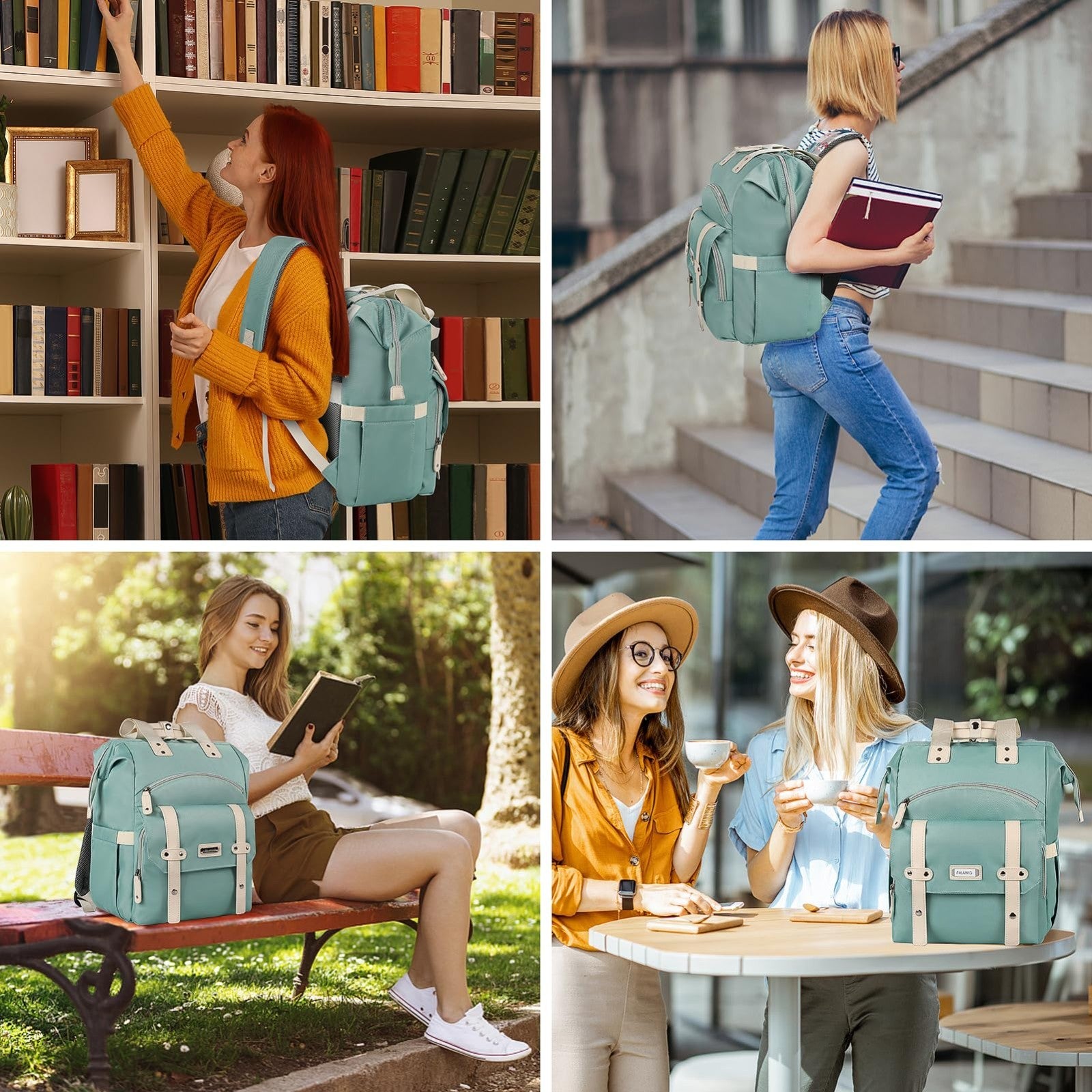 Stylish Laptop Backpack for Women, 15.6" Work Bookbag, RFID Anti Theft Travel Ba5