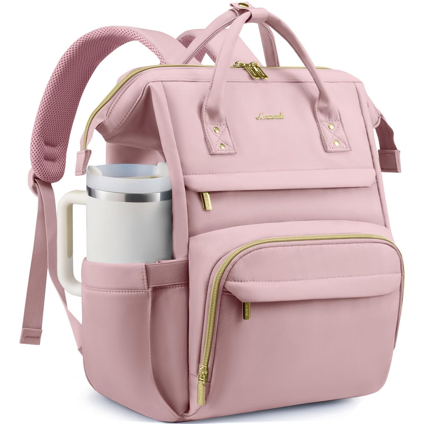 Stylish Waterproof Laptop Backpack for 15.6" Laptops, TSA Approved, Large Cup Ho1
