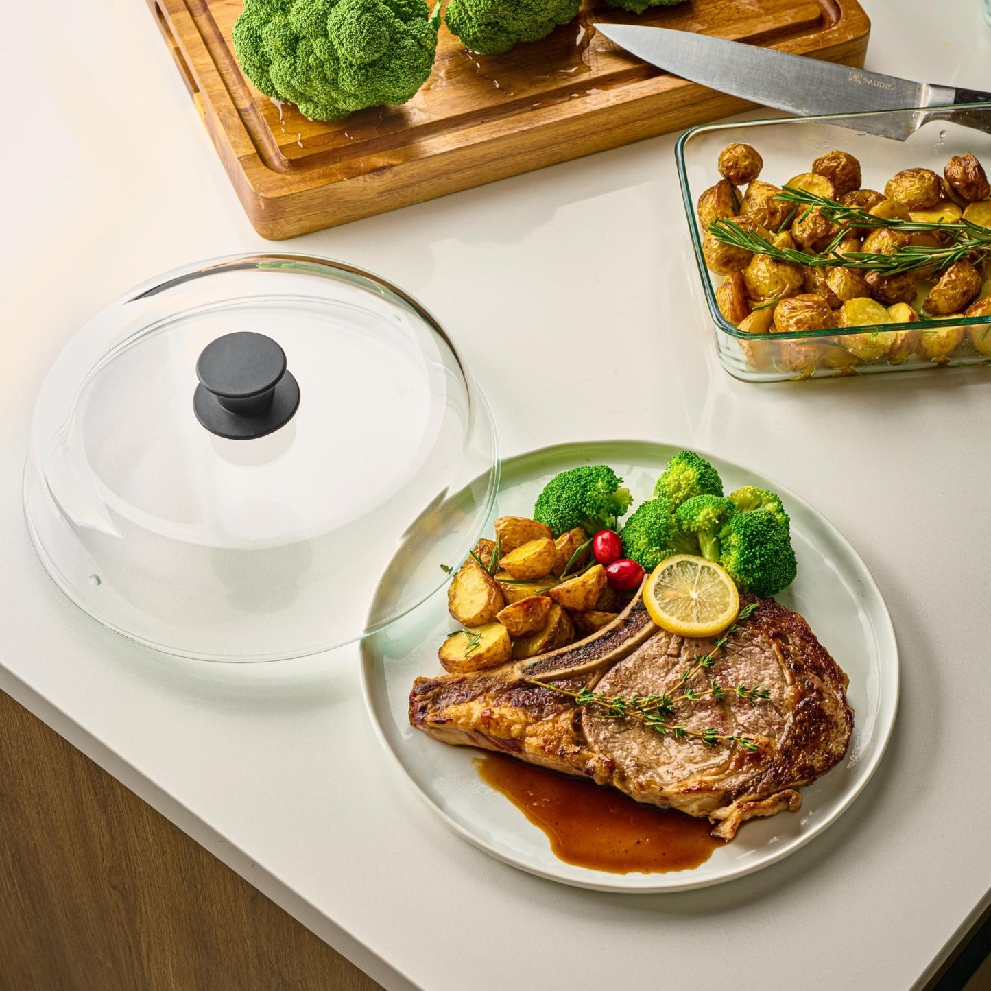 10" Glass Microwave Splatter Cover   BPA Free, Dishwasher Safe, Easy Grip Lid2