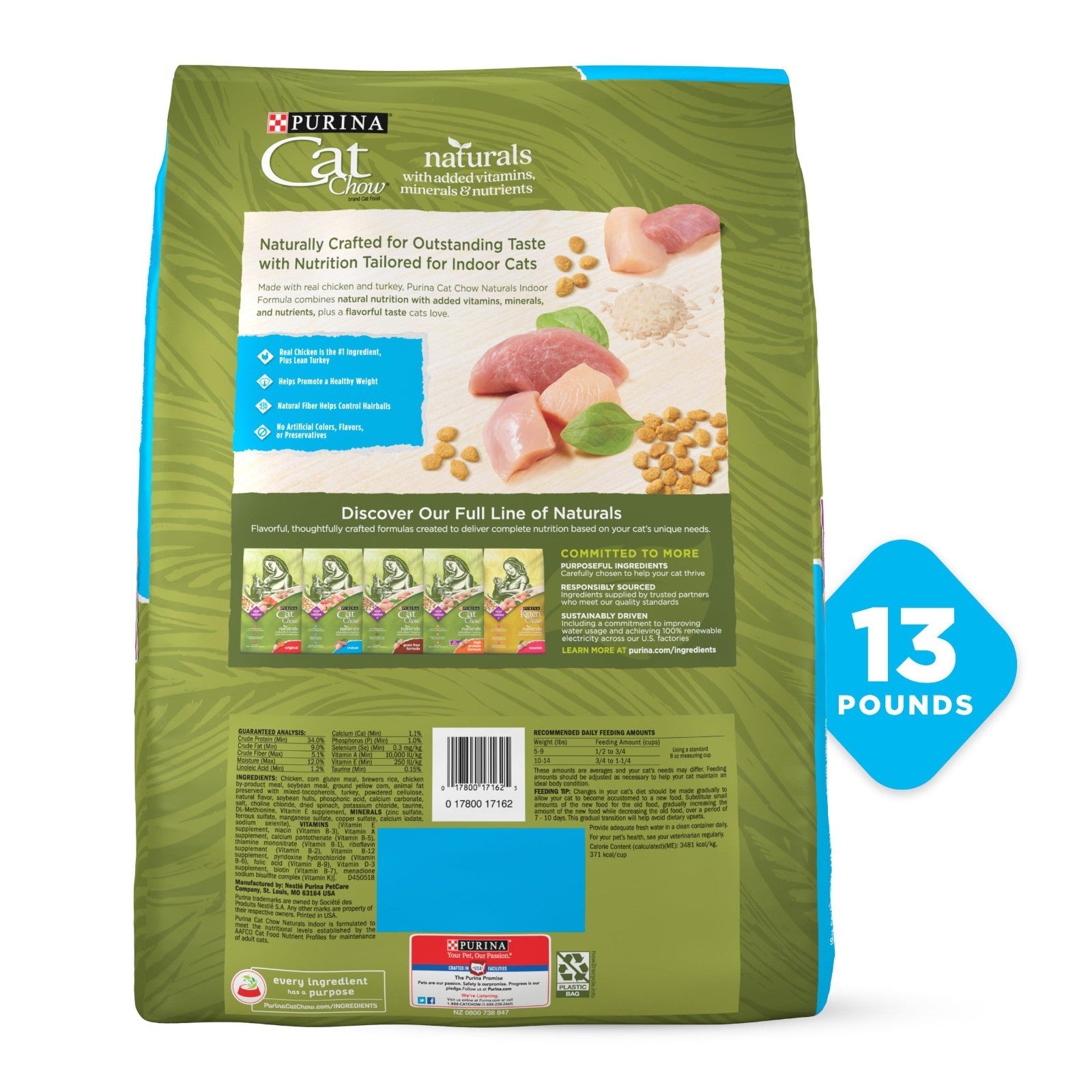 Natural Indoor Dry Cat Food for Hairball Control   13 lb Bag, Healthy Nutrition8