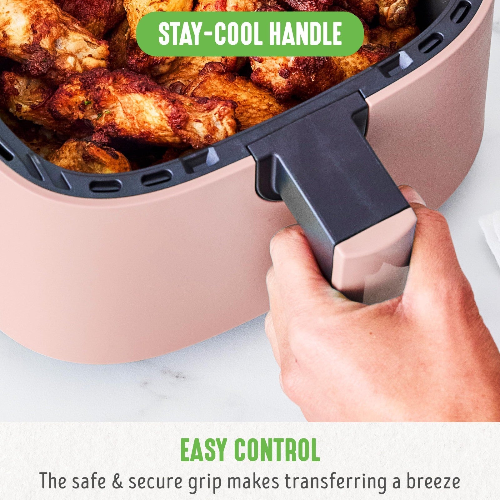 4.5QT Air Fryer with Mechanical Dial, PFAS Free Ceramic Nonstick, Adjustable Tem5