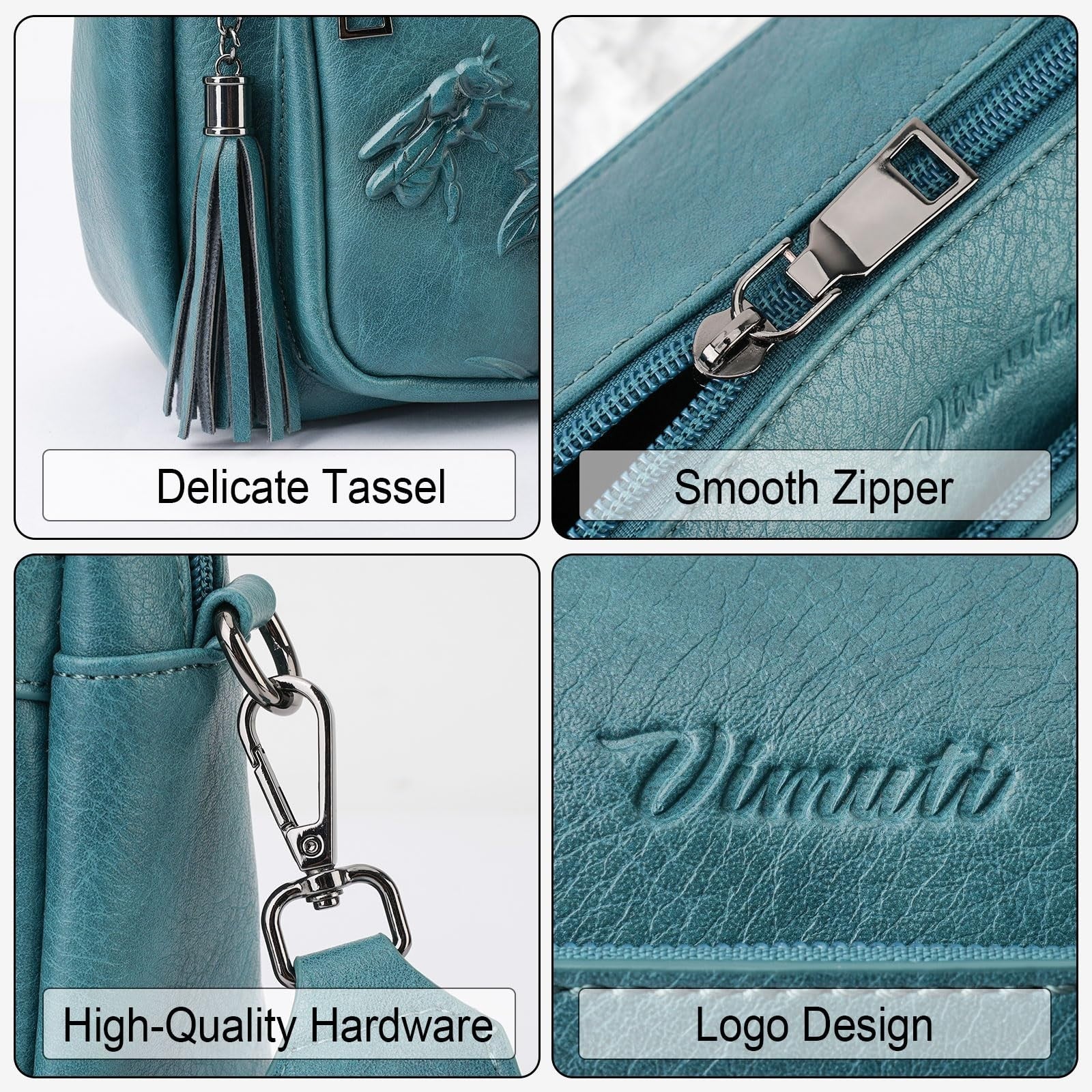 Vegan Leather Crossbody Bags for Women, Stylish Embossed Purse, Fashion Handbag5
