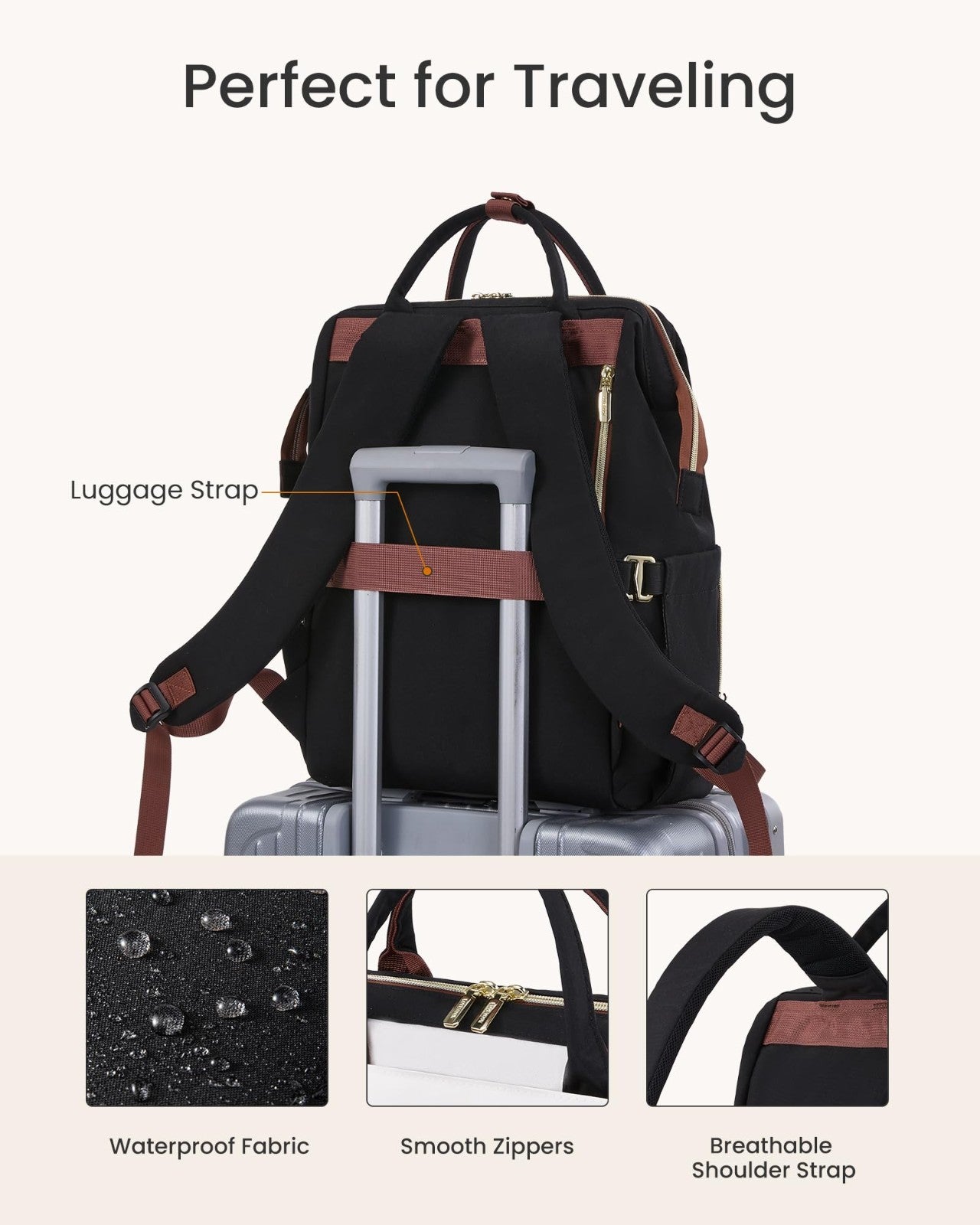 Stylish Laptop Backpack for Women   Travel Friendly with Tumbler Holder, Ideal f13