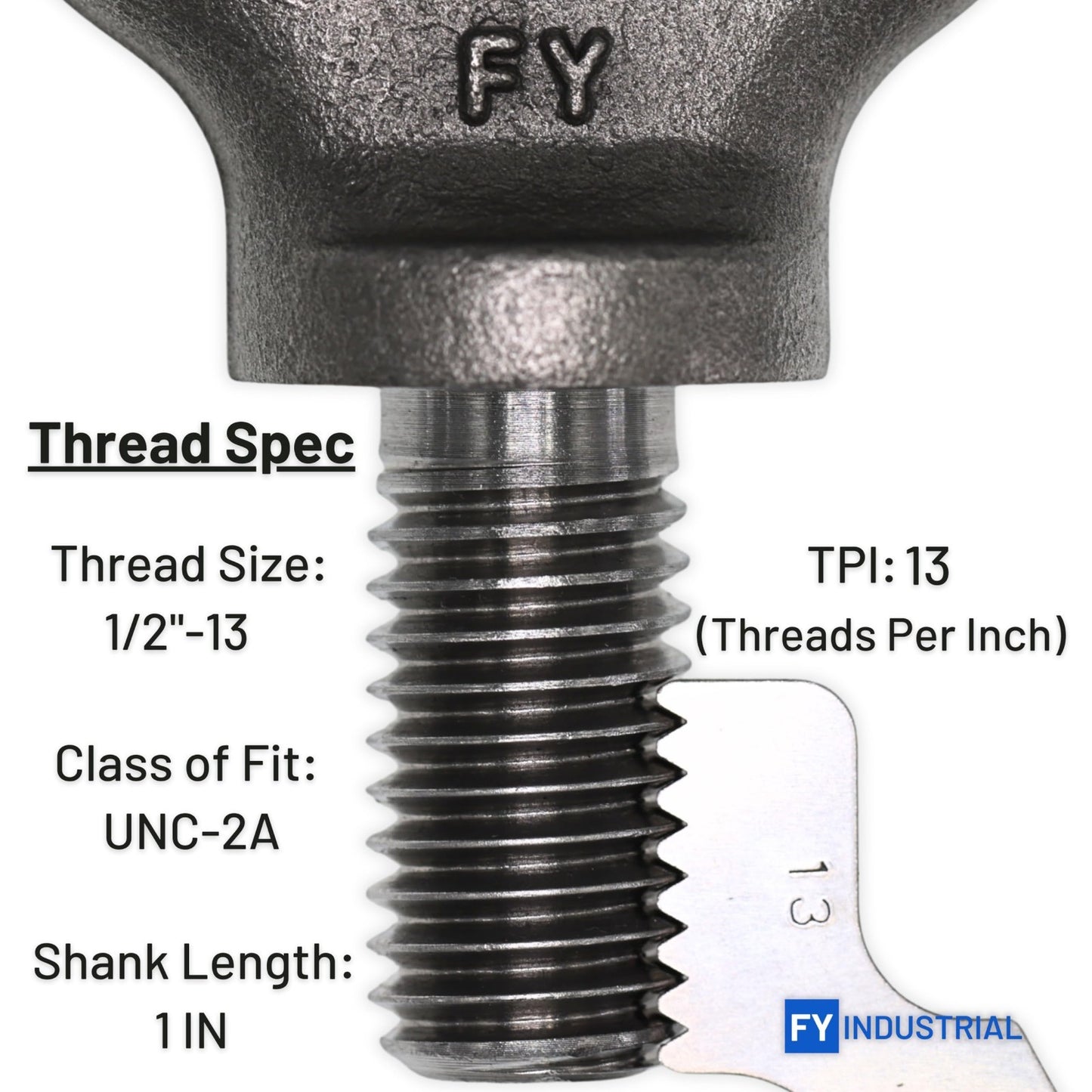 2 Pcs Heavy-Duty Lifting Shoulder Eye Bolts 1/2"-13 X 1 for Secure Rigging4