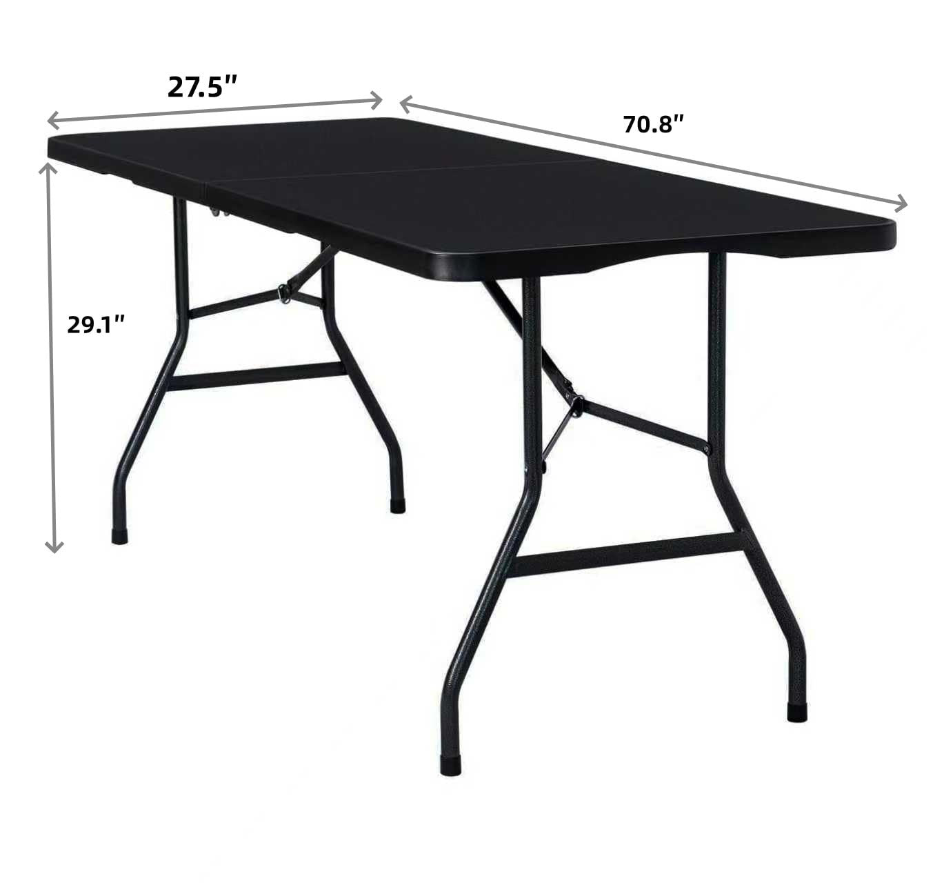 6ft Folding Table with Handle & Steel Legs - Heavy Duty Portable for Events, BBQ7