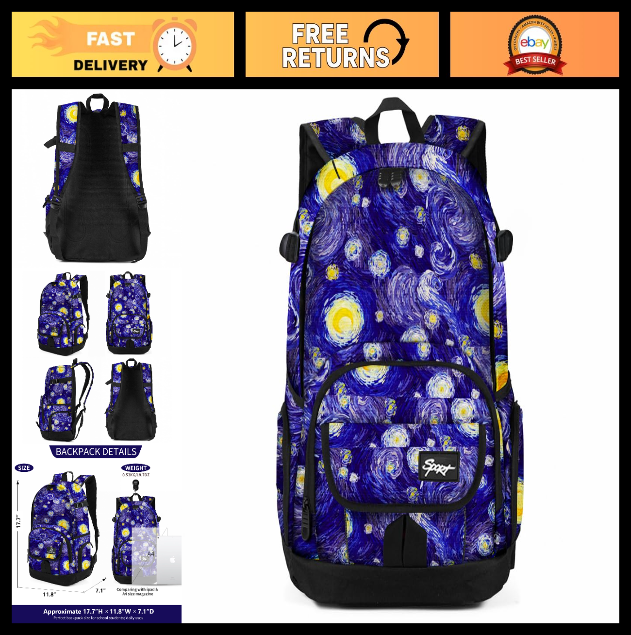 Lightweight School Backpack Travel Bag for Men & Women | College & Travel Use0