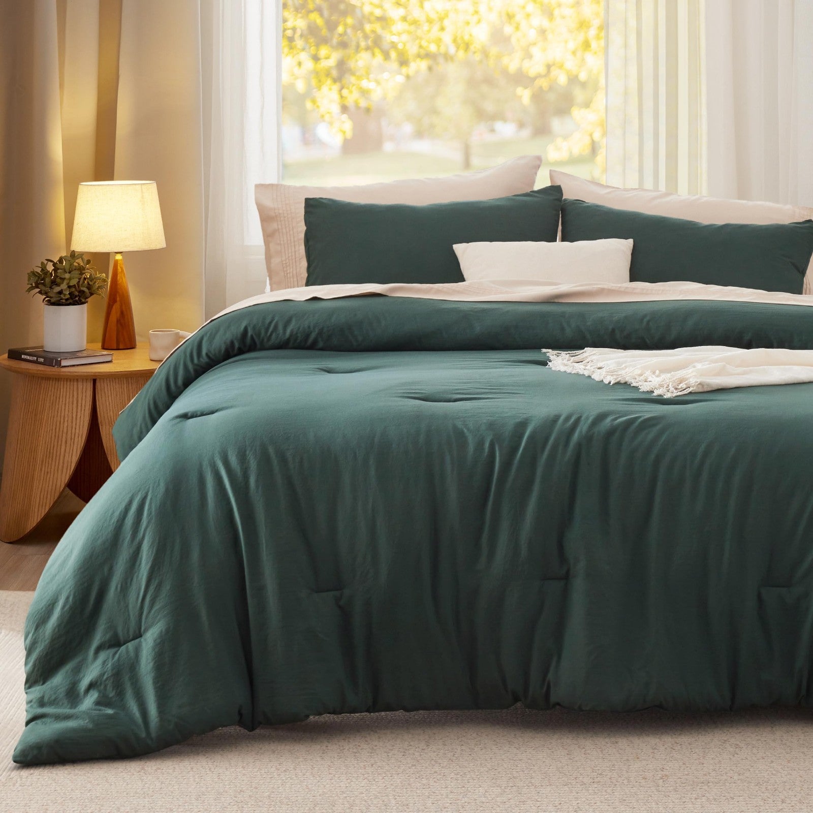 Twin/Twin XL Comforter Set - Forest Green Soft Bedding, 2 Pieces, Lightweight Al2