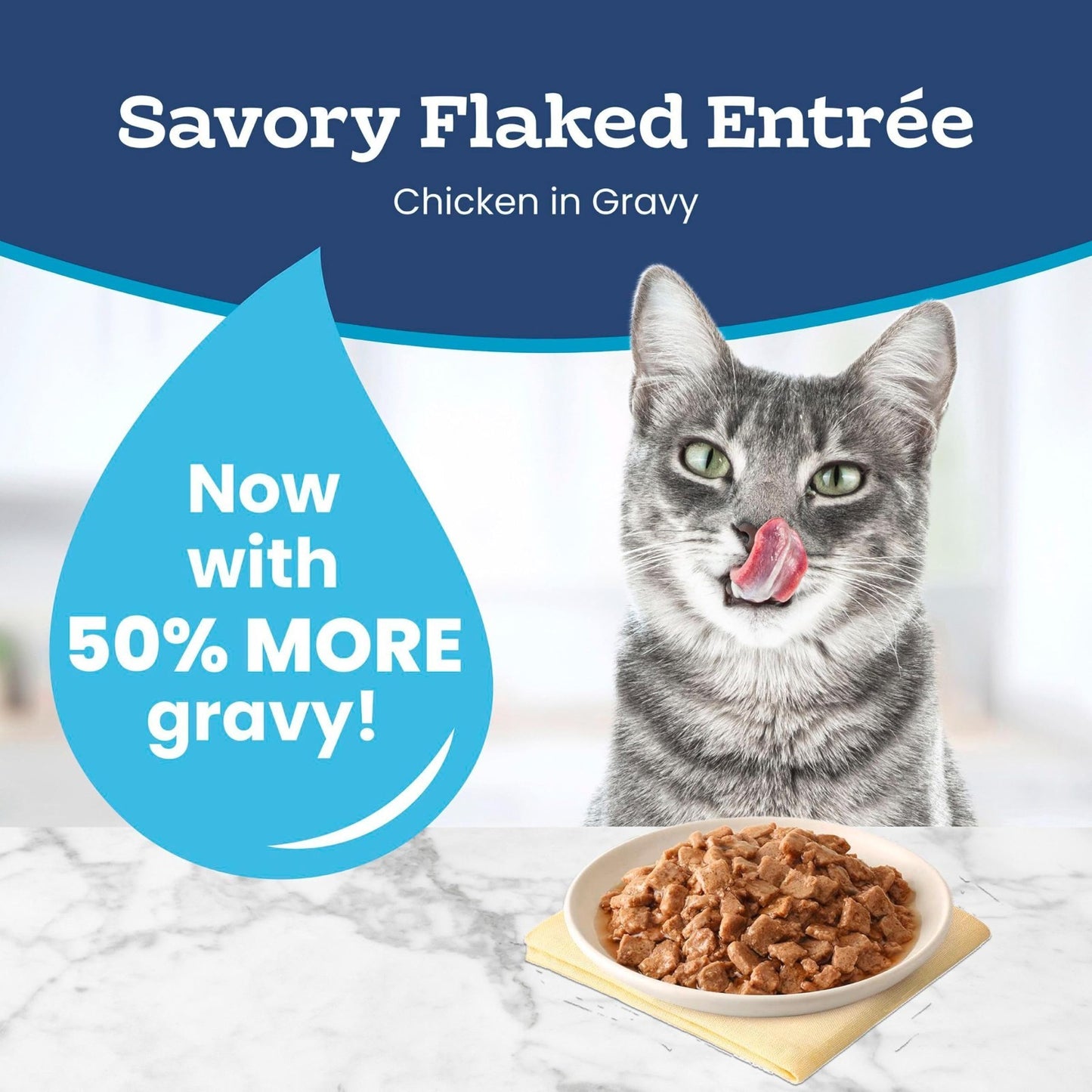 Savory Chicken Flaked Wet Cat Food, 3 oz Cups, 4 Pack   Grain Free & Natural3