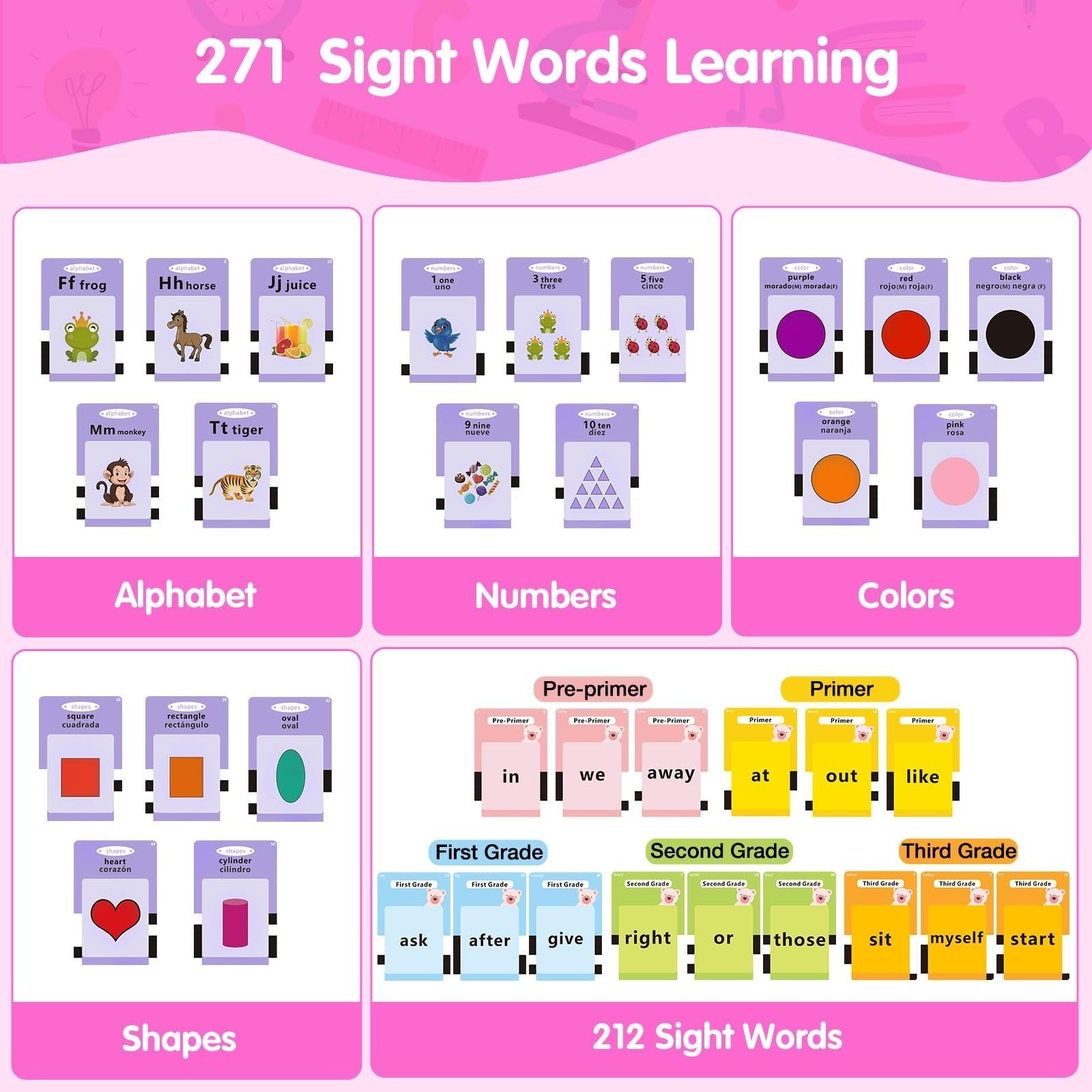 Educational Flash Cards for Toddlers 2-4, Autism & Speech Therapy, 272 Words1