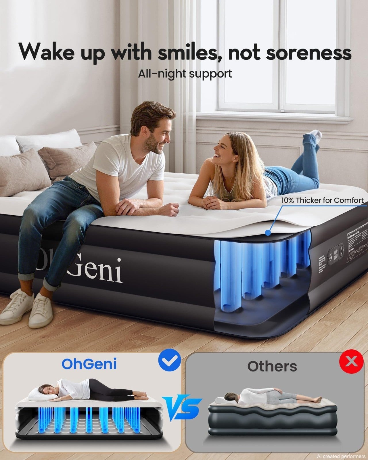 Full Air Mattress with Built in Pump, 18" Raised Inflatable Bed, Waterproof, 6006