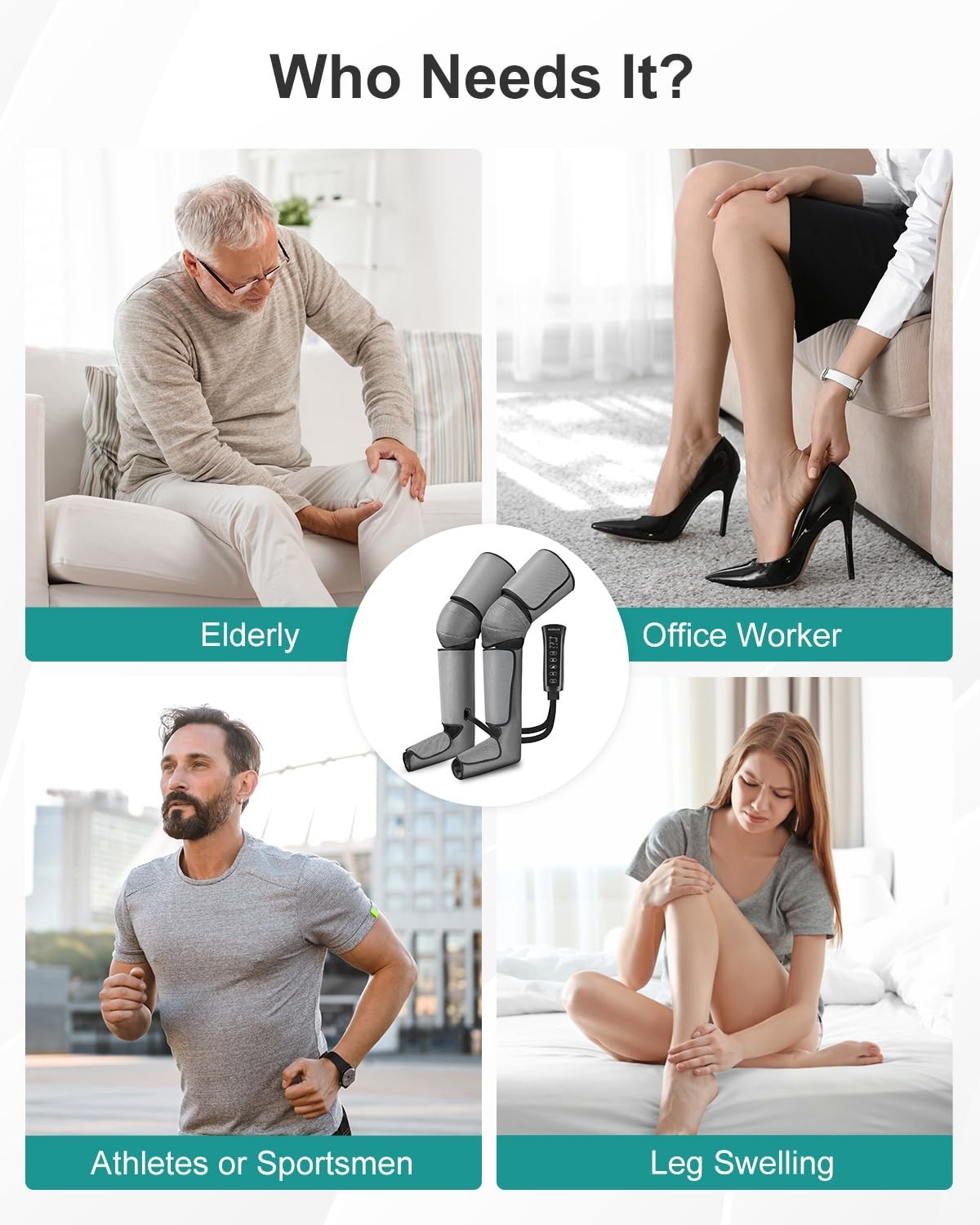 Air Compression Leg Massager for Circulation, Pain Relief & Muscle Relaxation -7