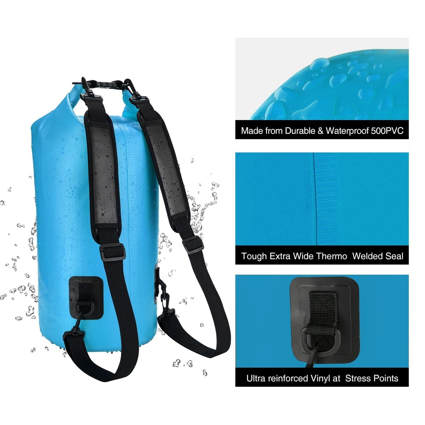 Waterproof Floating Dry Bag Backpack 10L/20L/30L/40L + Phone Case for Kayaking,4