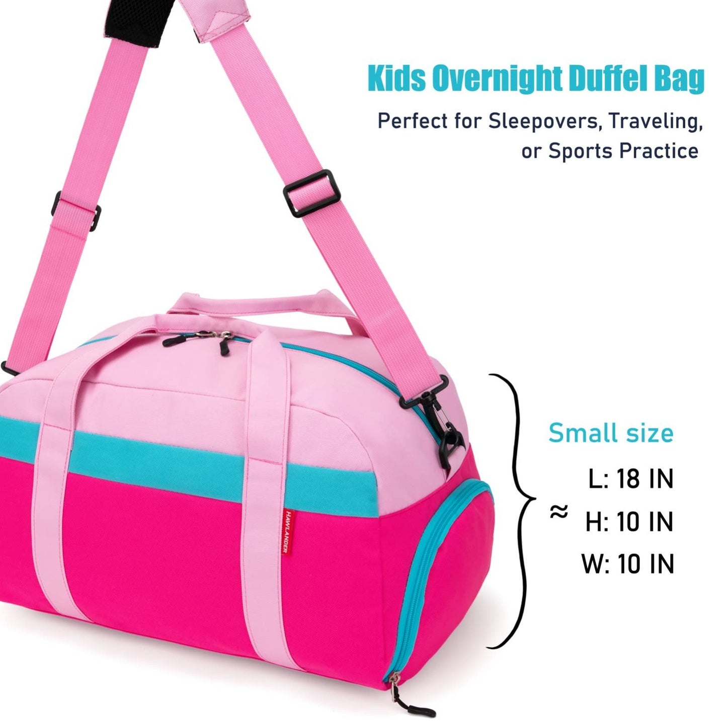 18" Pink Kids Duffle Bag - Perfect for Boys & Girls, Weekend Travel & Sports6
