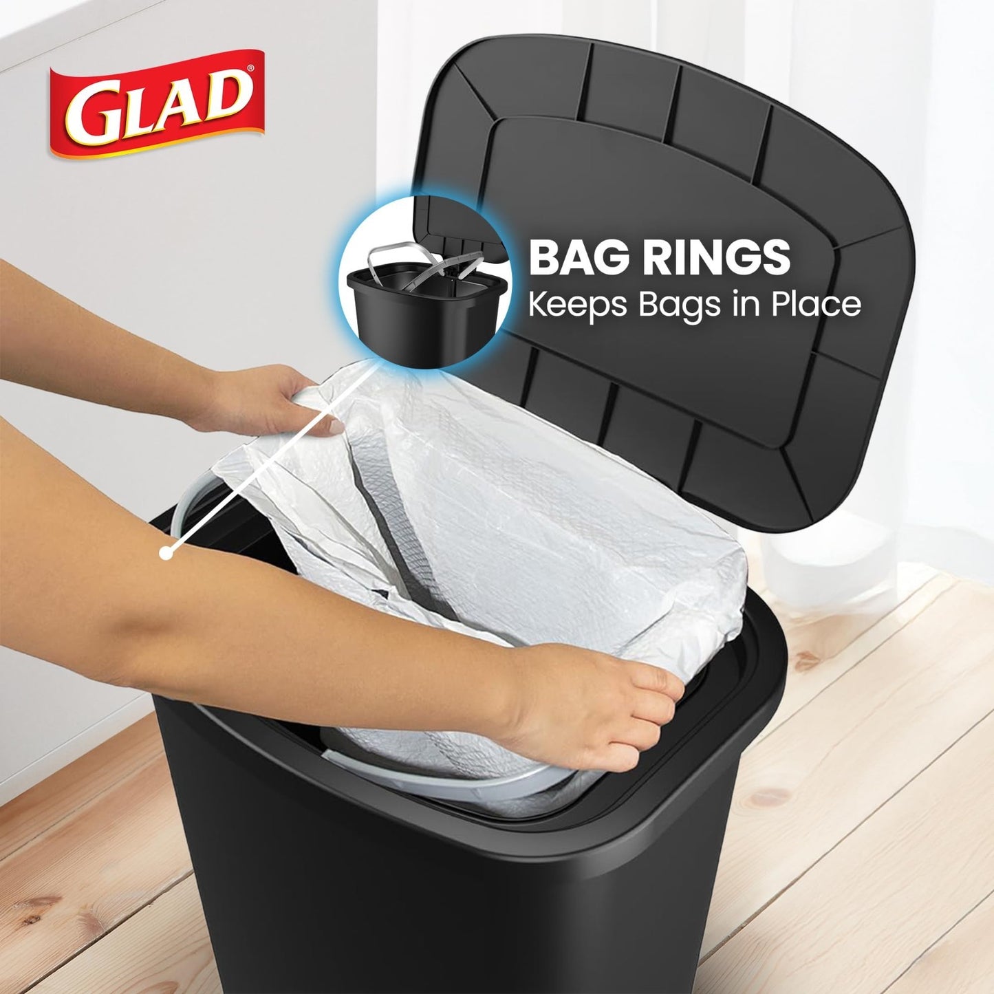 20 Gallon Kitchen Trash Can with Clorox Odor Control, Hands-Free Pedal, Black4