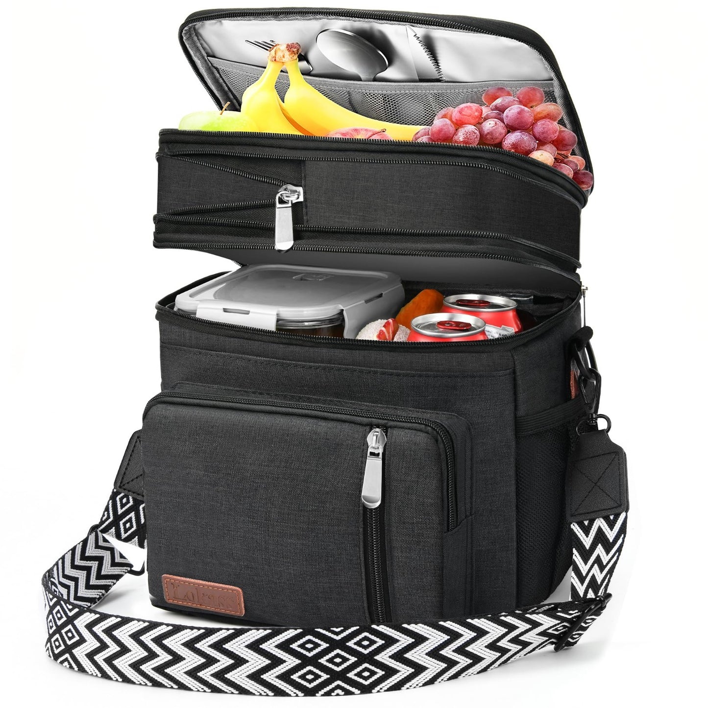 Optimized eBay Title:  "Large Insulated Lunch Bag & Box - Double Deck, Leakproo1