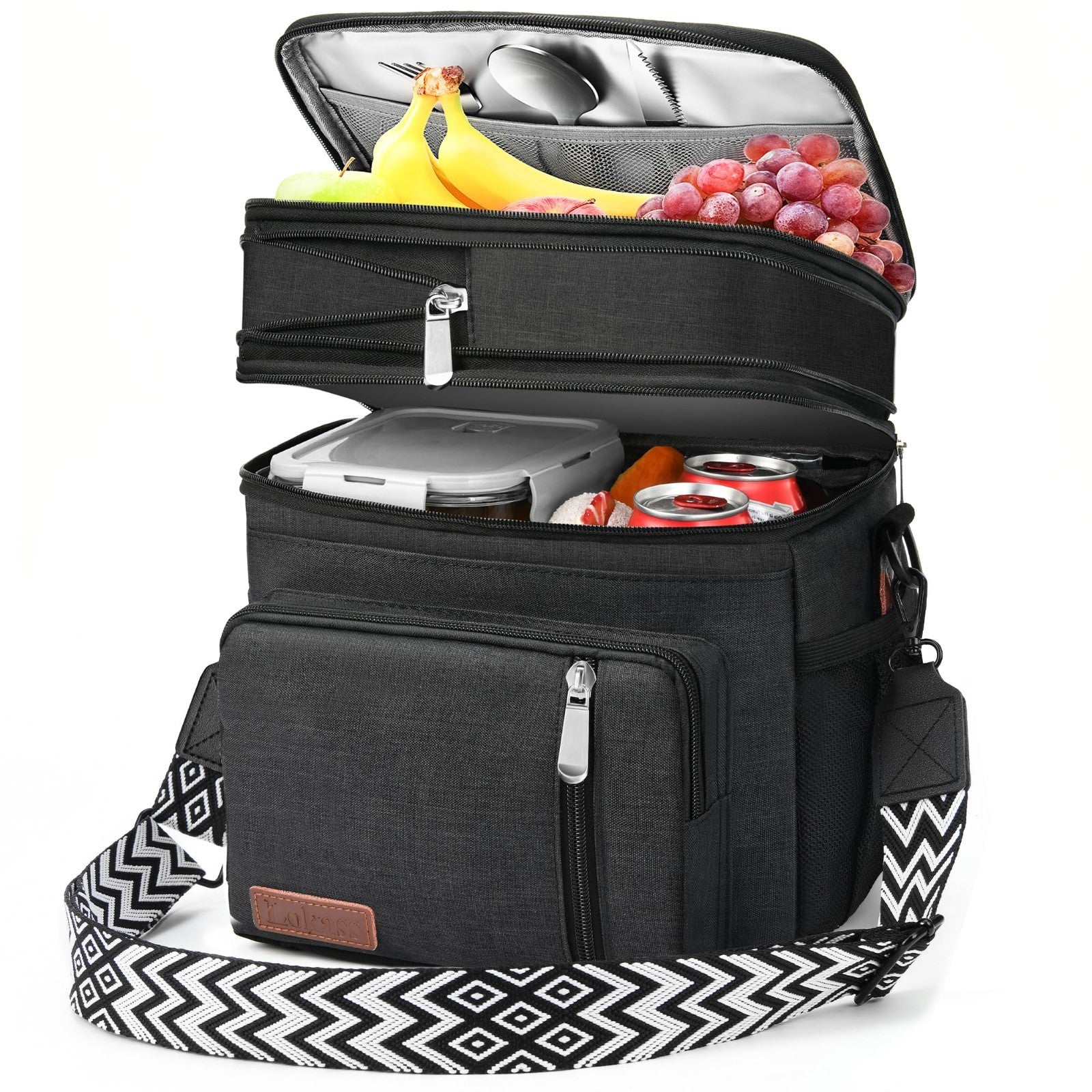 Optimized eBay Title:  "Large Insulated Lunch Bag & Box - Double Deck, Leakproo1
