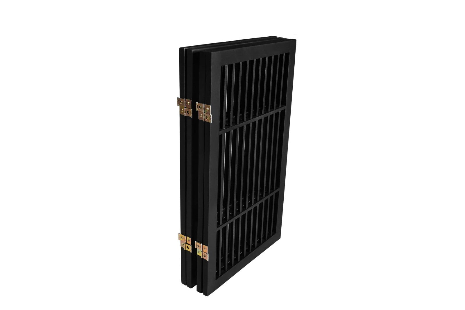 Freestanding Wooden Pet Dog Gate - Durable Folding Safety Barrier, 4 Panel 30" T3