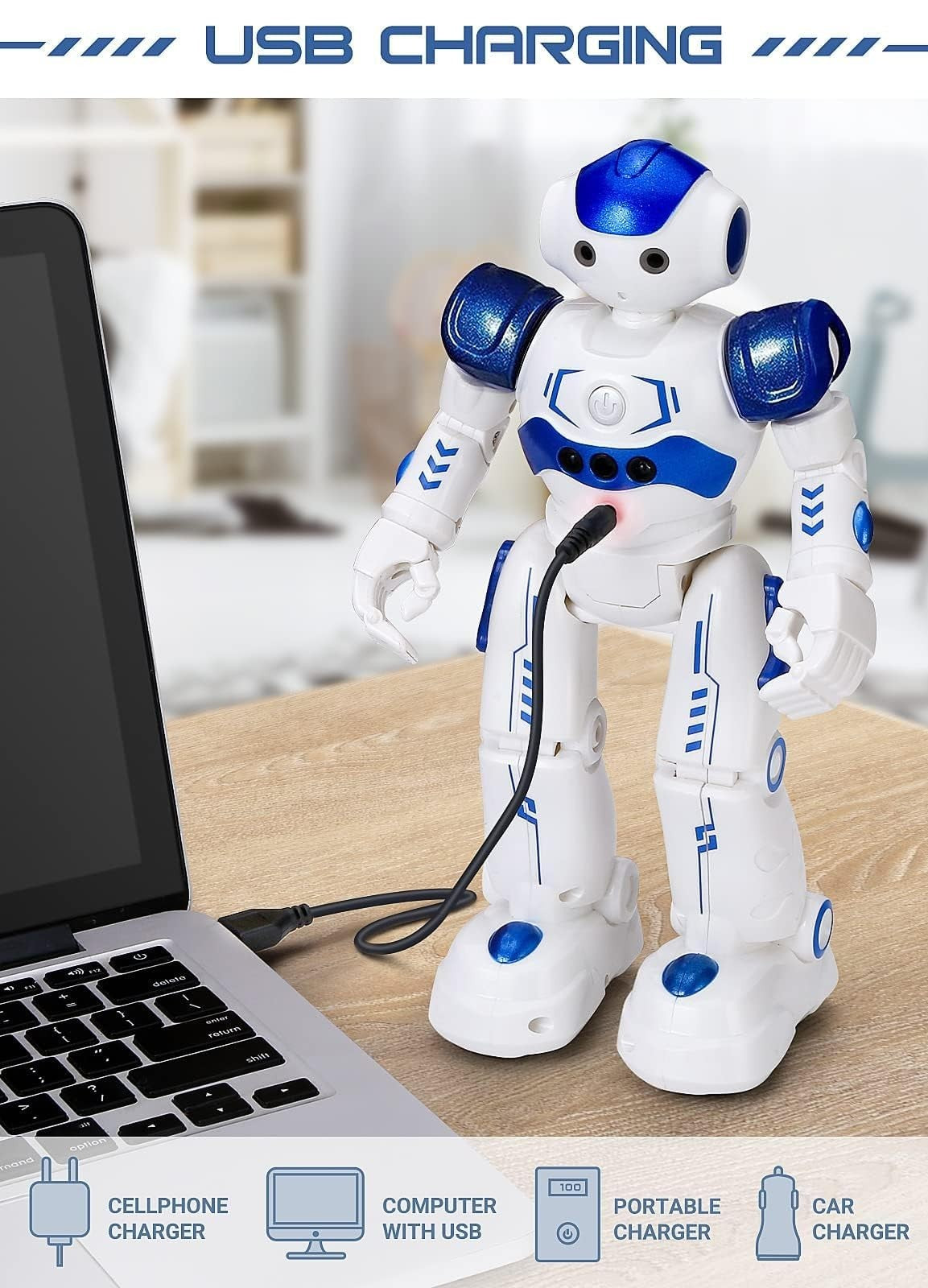 Programmable RC Robot Toy for Kids   Gesture Control, Smart Remote, Ages 3 8, Gi7