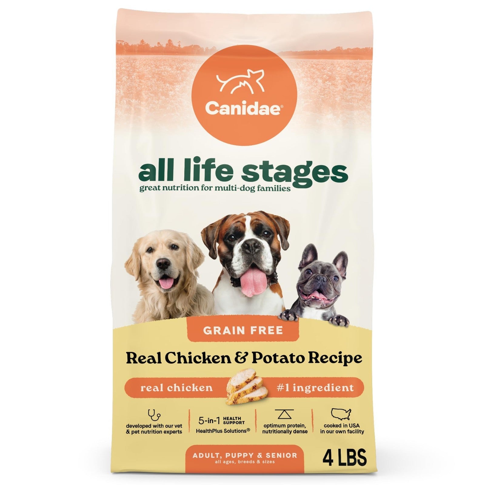 Grain Free Dog Food for All Life Stages, Real Chicken & Potato, 4 lb Bag1