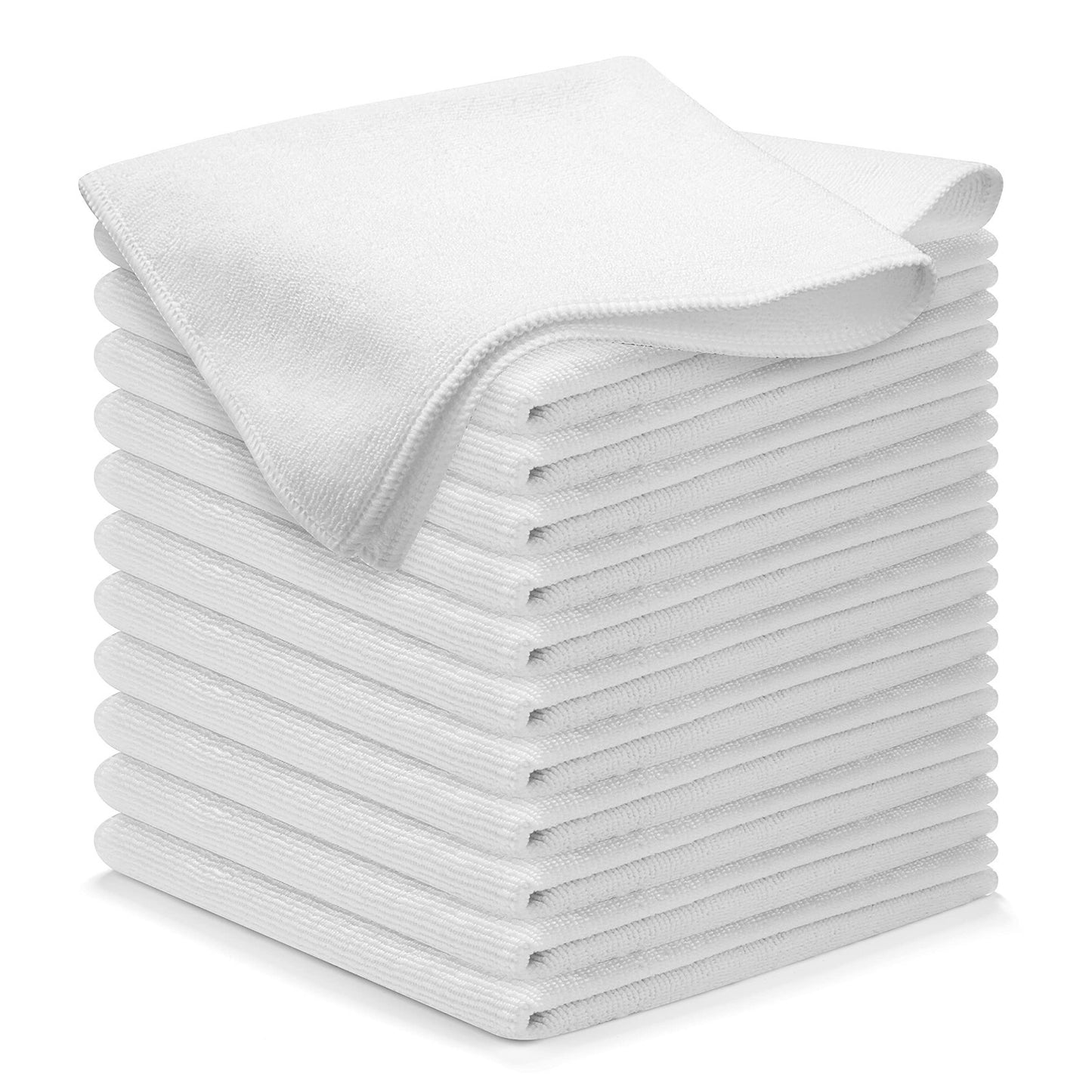 Ultra Absorbent Microfiber Cleaning Cloths   12 Pack, 12.5"x12.5", Streak Free S1