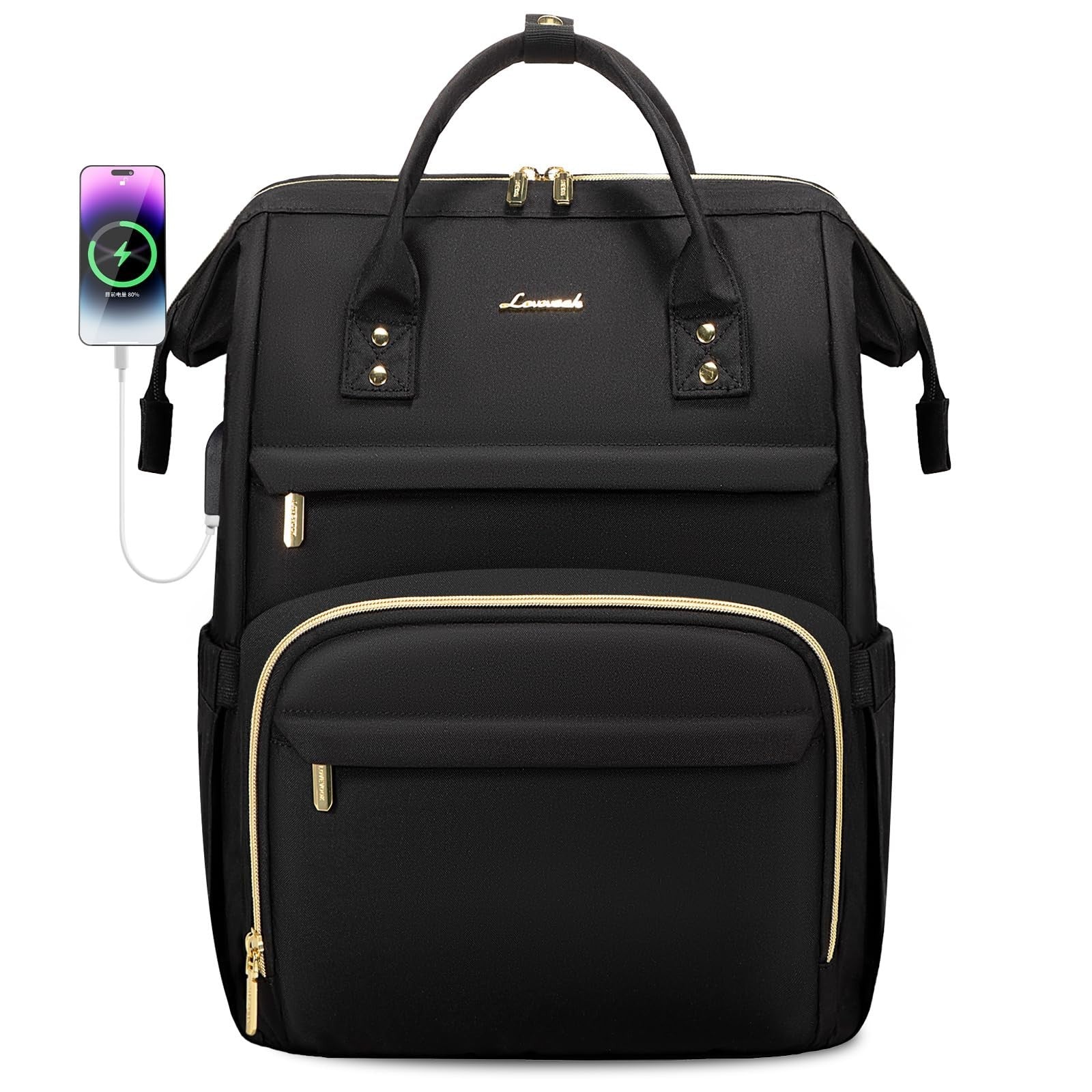 Stylish 15.6" Laptop Backpack for Women, Waterproof Travel Bag with USB Port, Id6