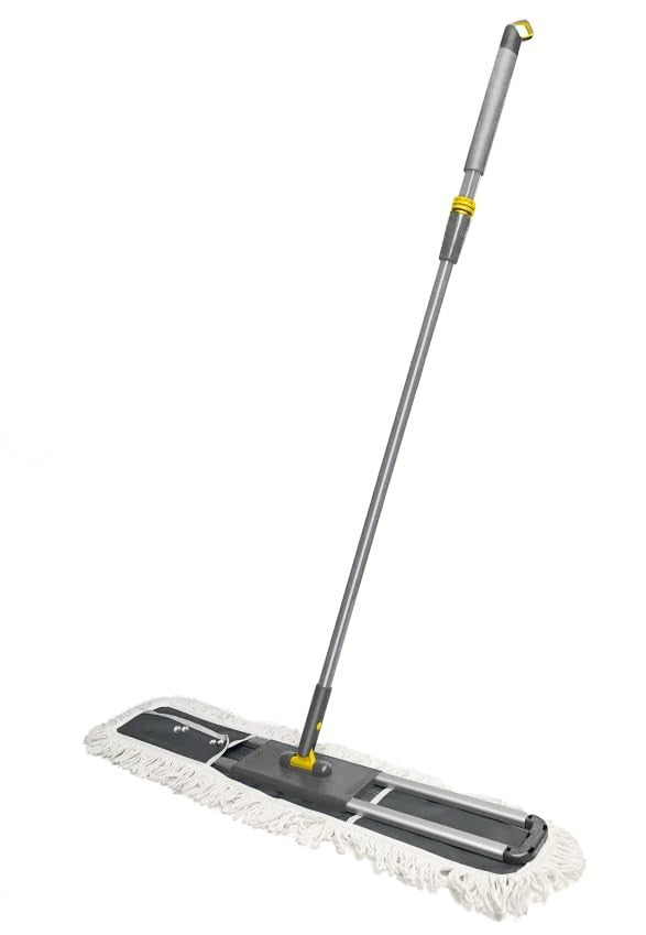 36" Heavy Duty Commercial Mop - Adjustable 60" Dust Mop with 2 Microfiber Pads f3
