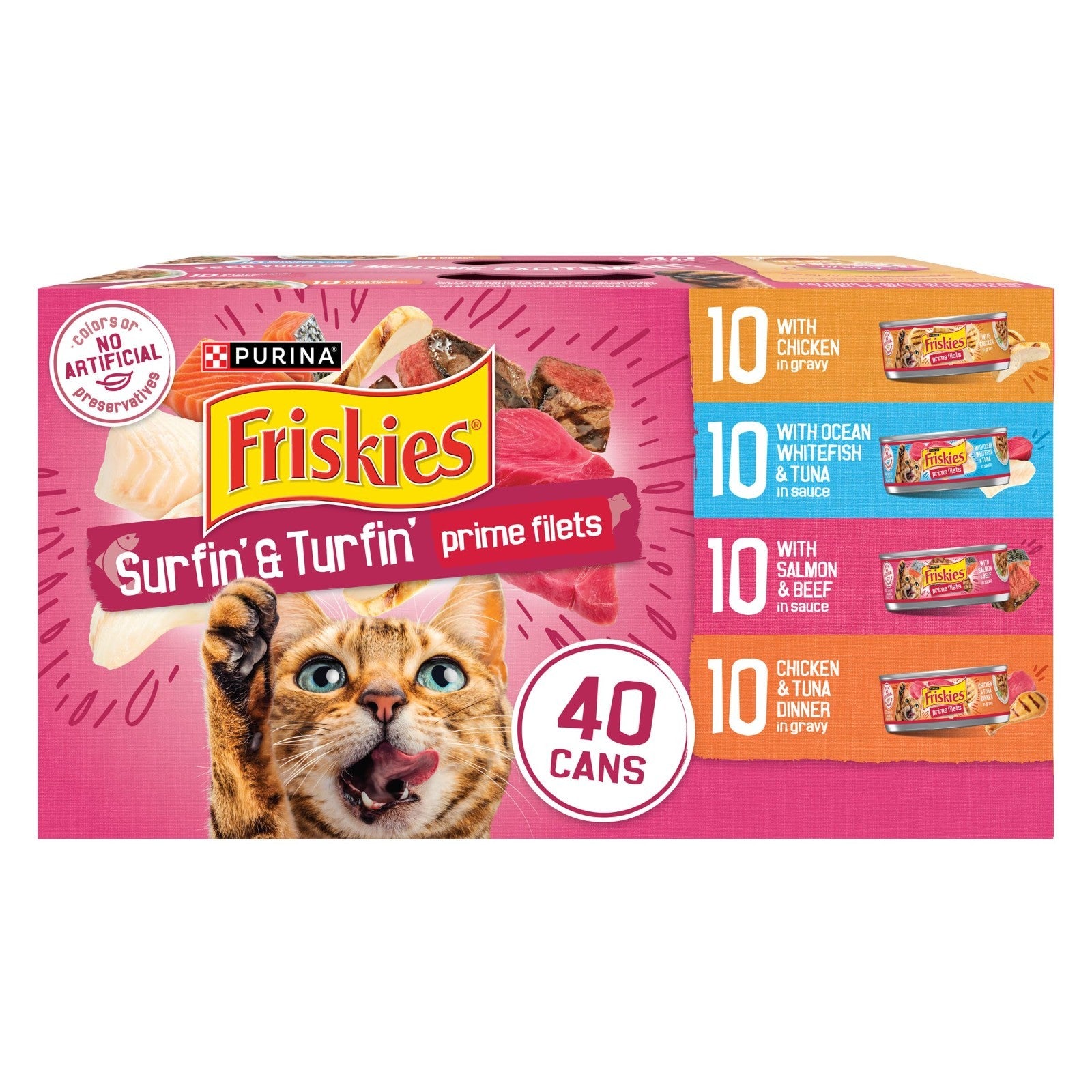 Prime Filets Cat Food Variety Pack   40 Cans, 5.5 oz   Gourmet Wet Cat Food1