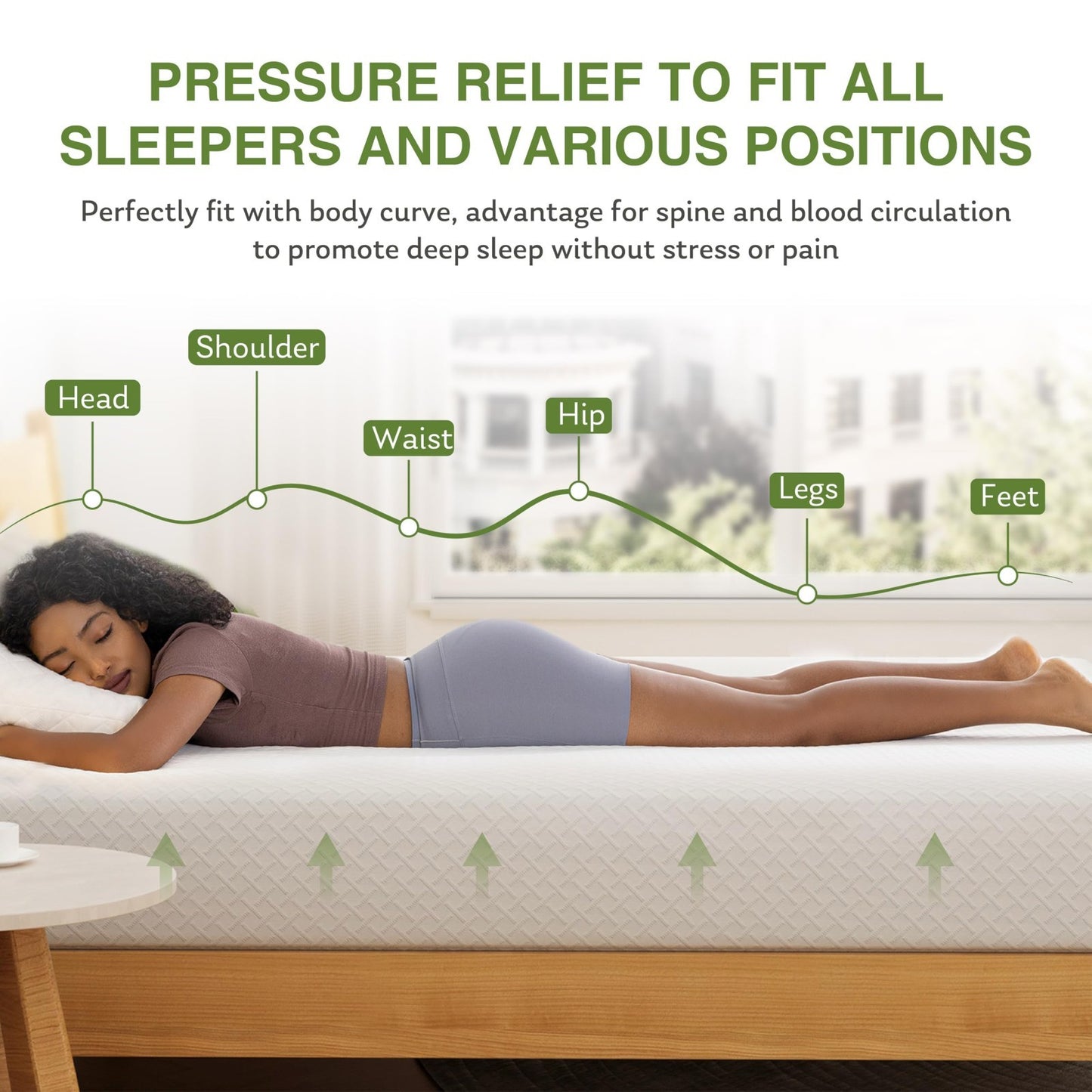 Full Size 10" Memory Foam Mattress in a Box, Cooling Gel, Pressure Relief, Certi3