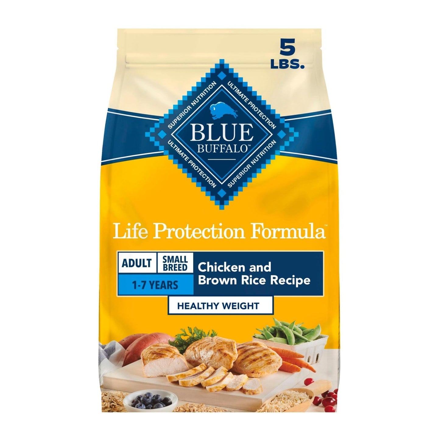 Healthy Weight Small Dog Food   Blue Buffalo Life Protection, 5 lb, Grain Free,1