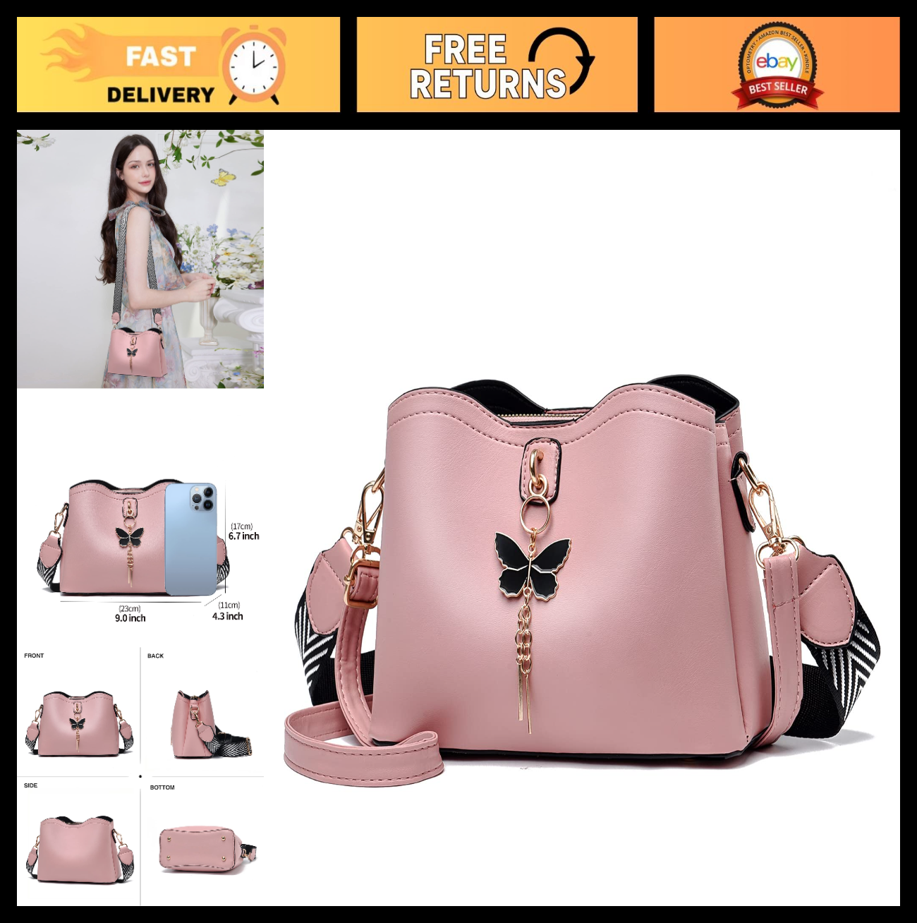 Stylish Lightweight Crossbody Bag for Women & Teens - Fashionable Handbag Purse0