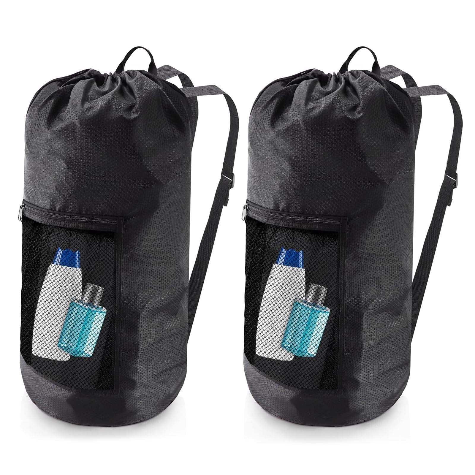 Optimized eBay Title: "2PCS Extra Large Travel Laundry Bag Backpack with Mesh1