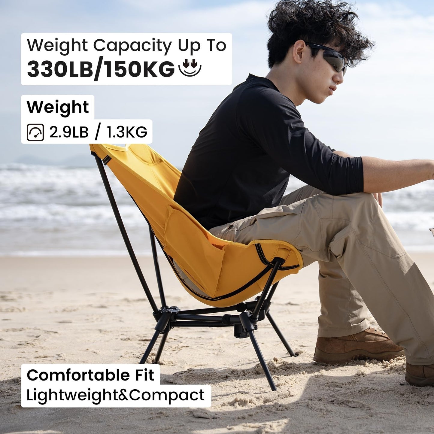 Lightweight Folding Camping Chair - Portable Backpacking Chair, 330 lbs Capacity7