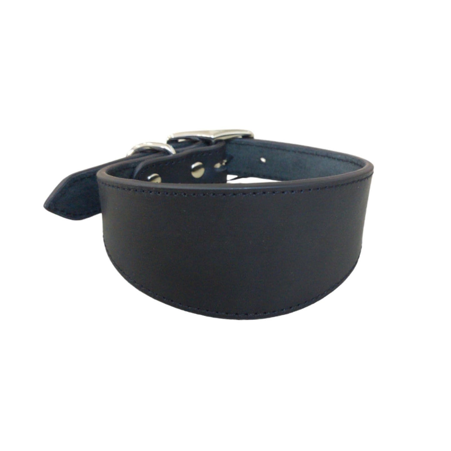 Wide Padded Leather Dog Collar for Lurchers & Italian Greyhounds - Comfortable P1