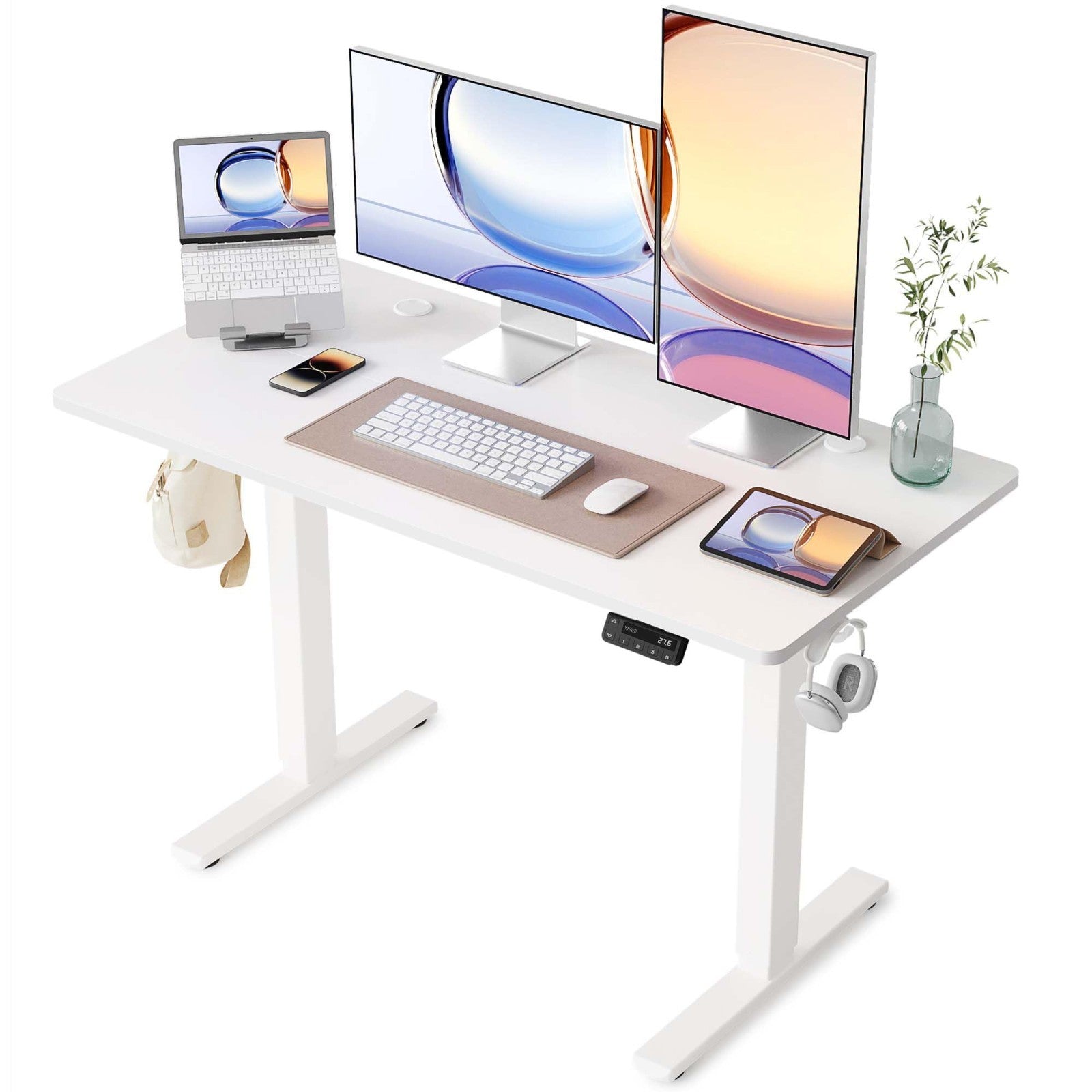 Adjustable Electric Standing Desk 48x24 Inches, Height-Adjustable Home Office De1